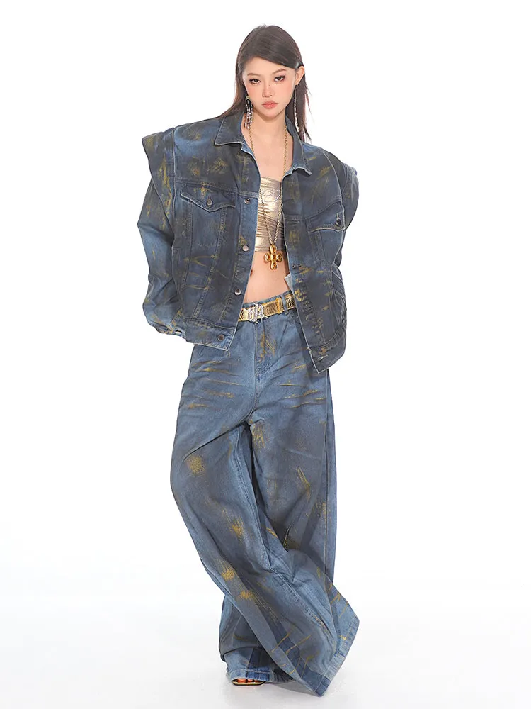 【24s Sep.】Heavy Gradient Wide Leg Washed Jeans