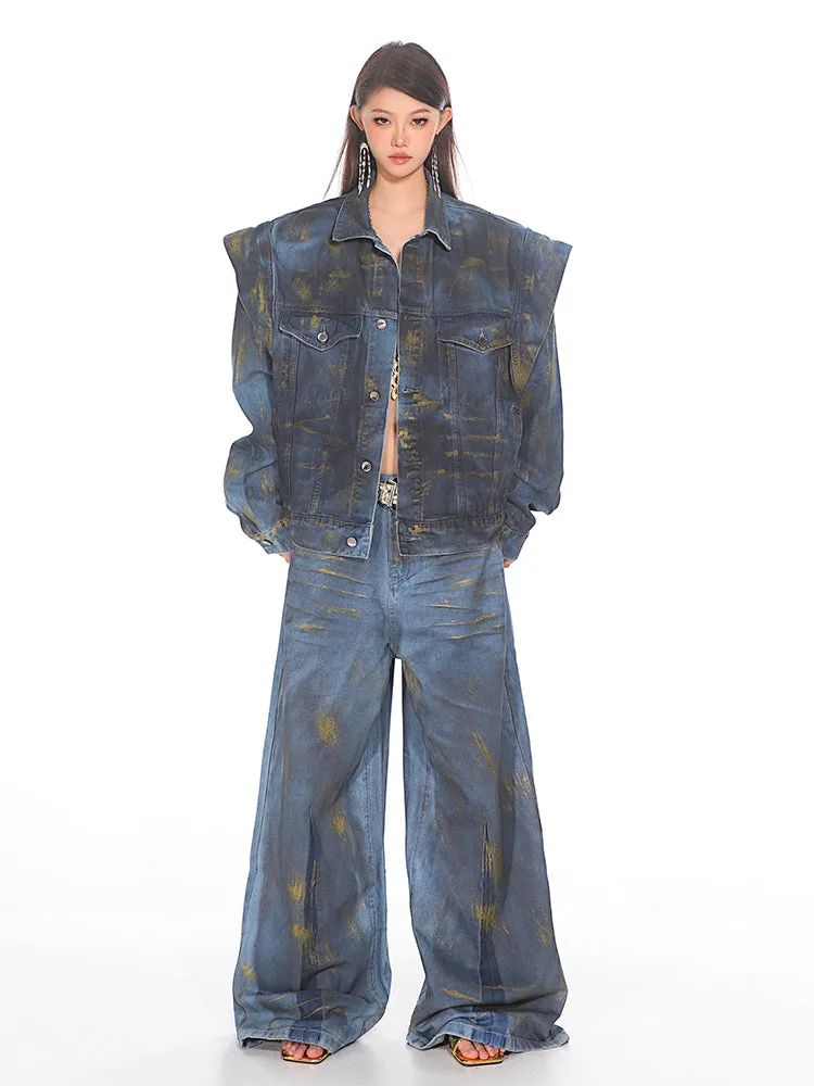 【24s Sep.】Heavy Gradient Wide Leg Washed Jeans