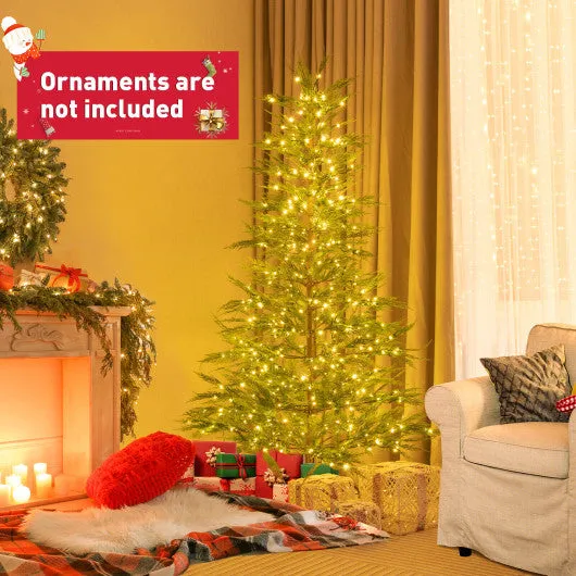 6.5/7.5 Feet Artificial Cypress Christmas Tree Pre-lit Hinged-6.5 ft