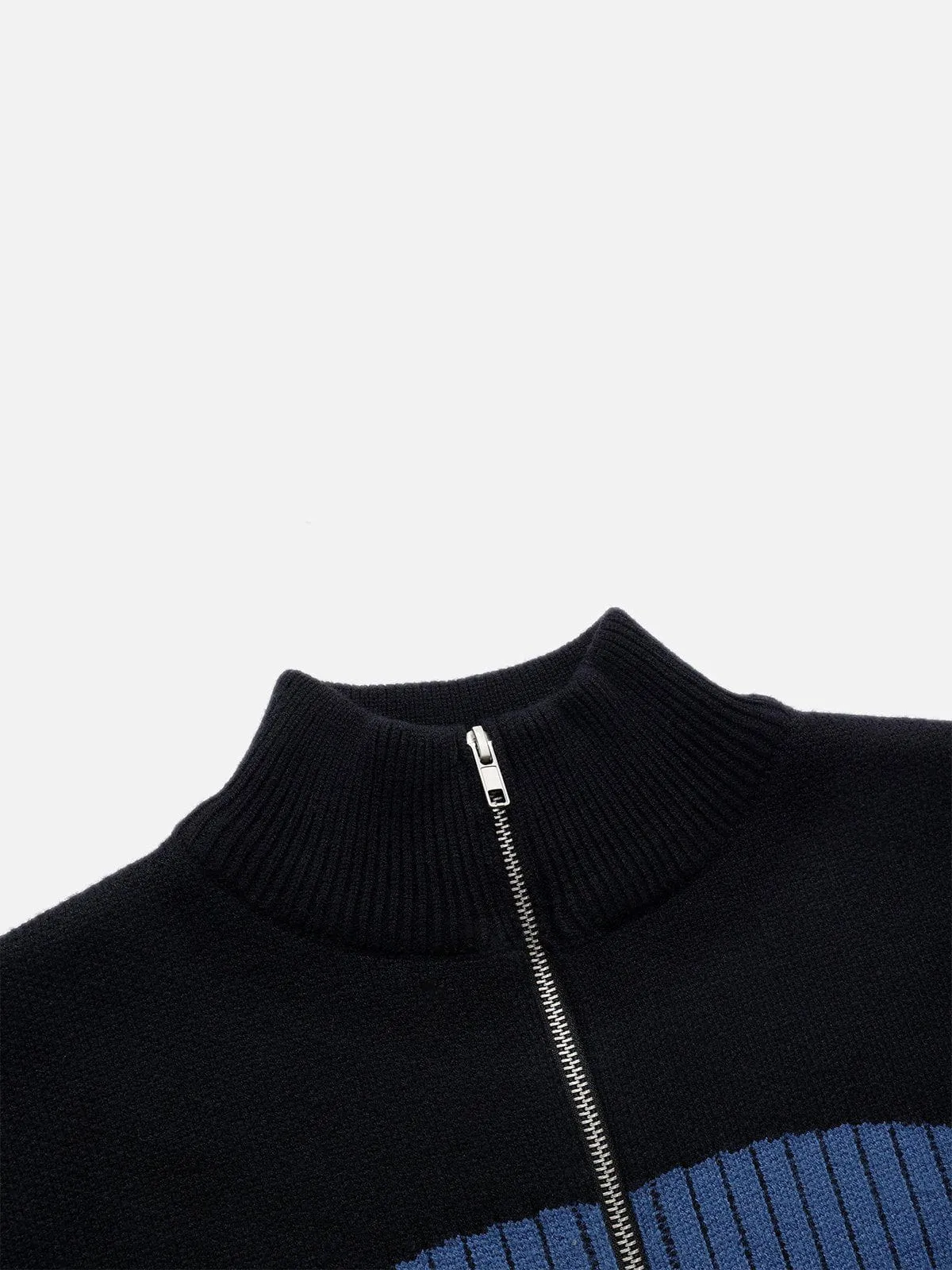 Aelfric Eden Color Blocking Stripe Turtleneck Cardigan