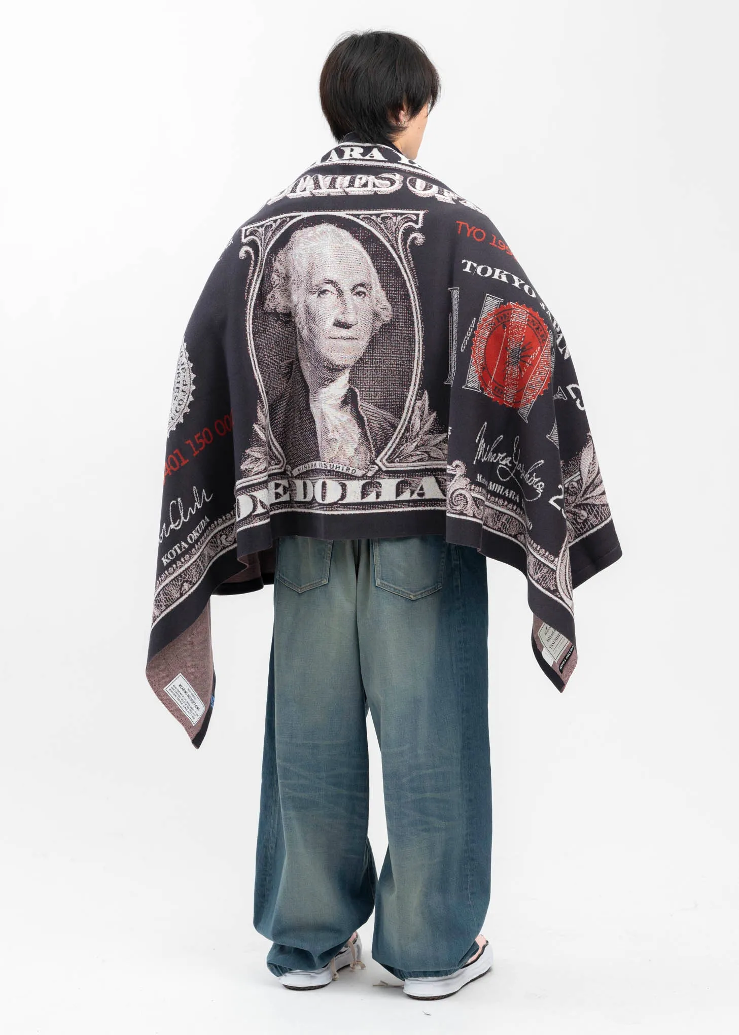 Black Jacquard Knit Stole