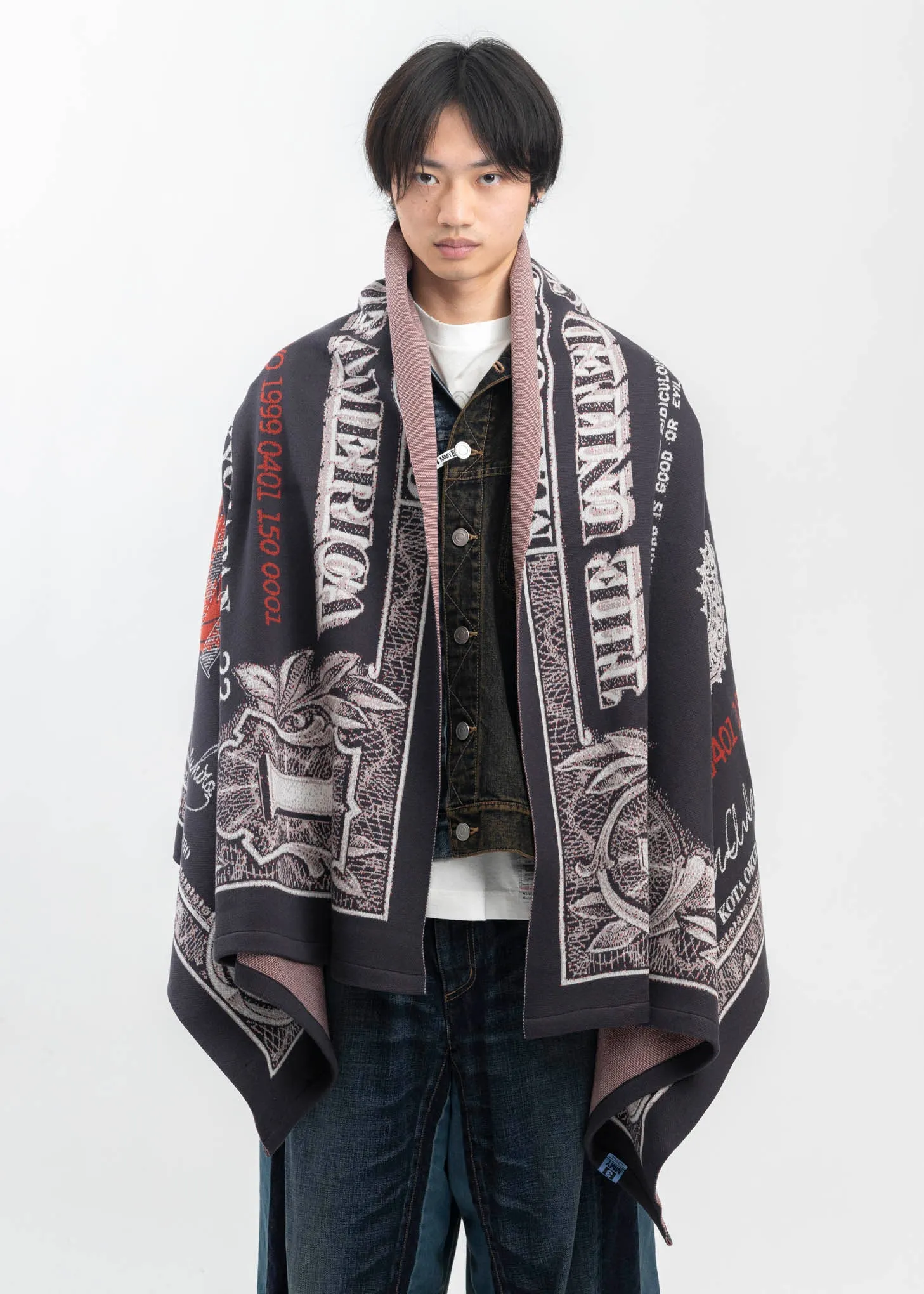 Black Jacquard Knit Stole