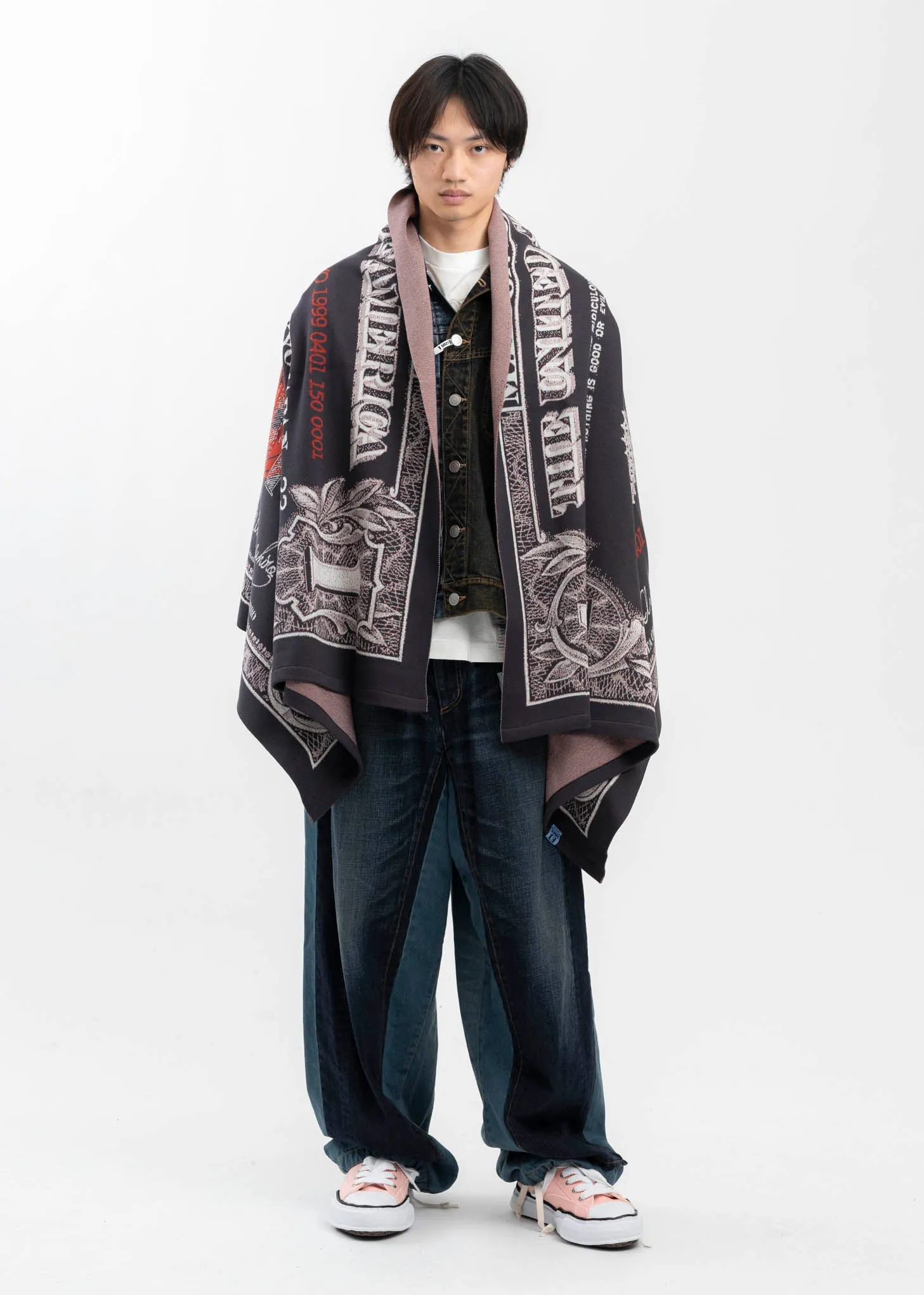 Black Jacquard Knit Stole