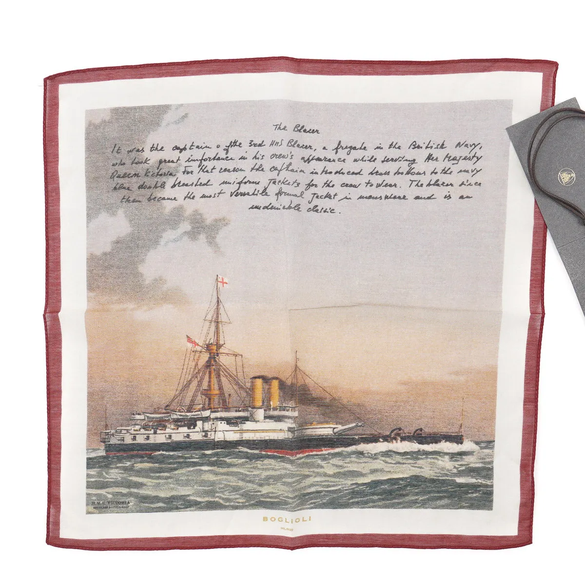 Boglioli HMS Blazer Print Pocket Square