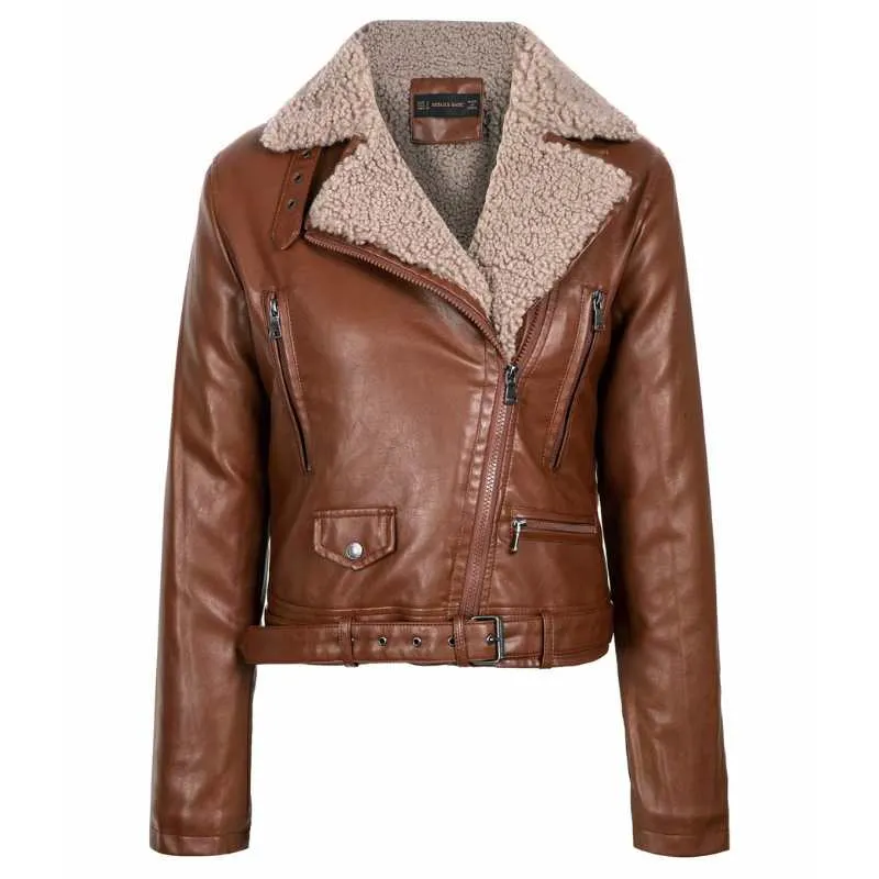 Brown Leather Lammy Jacket Women