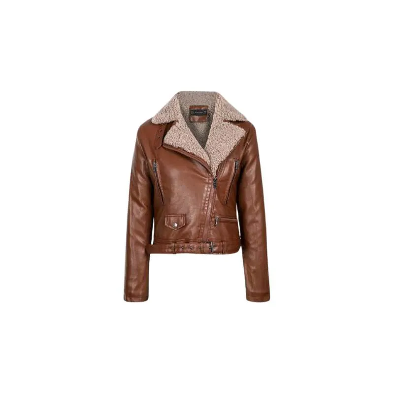 Brown Leather Lammy Jacket Women