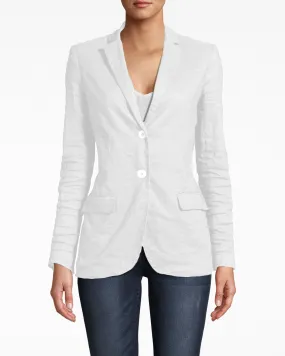 Cotton Metal Blazer In White