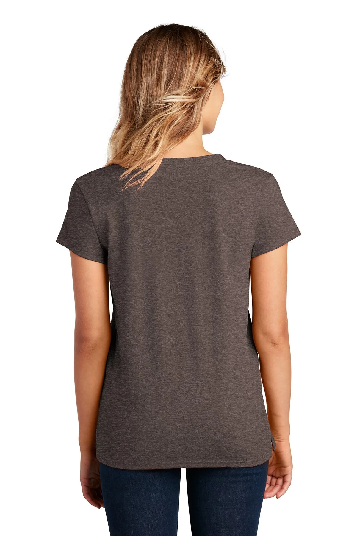 District Women Re-Tee V-Necks, Deep BrownHeather