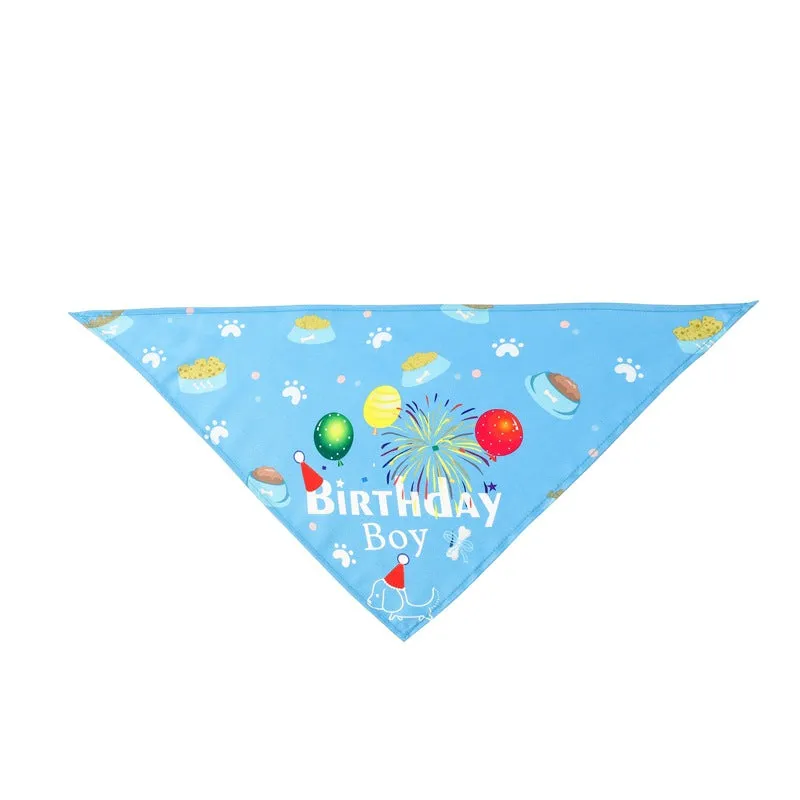 Dog Birthday Boy Bandana Pet Birthday Saliva Accessories Pet Supplies