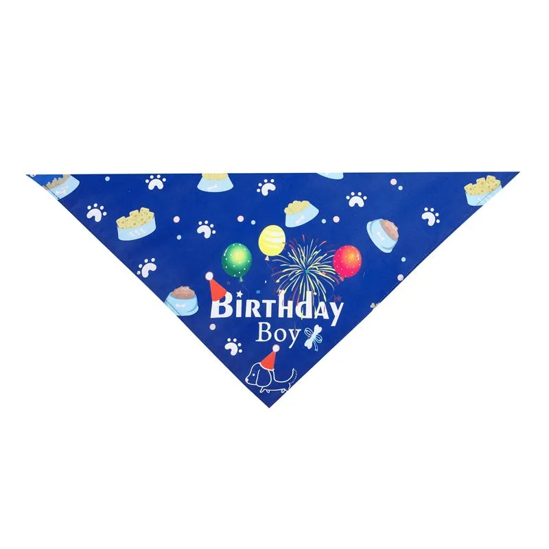 Dog Birthday Boy Bandana Pet Birthday Saliva Accessories Pet Supplies