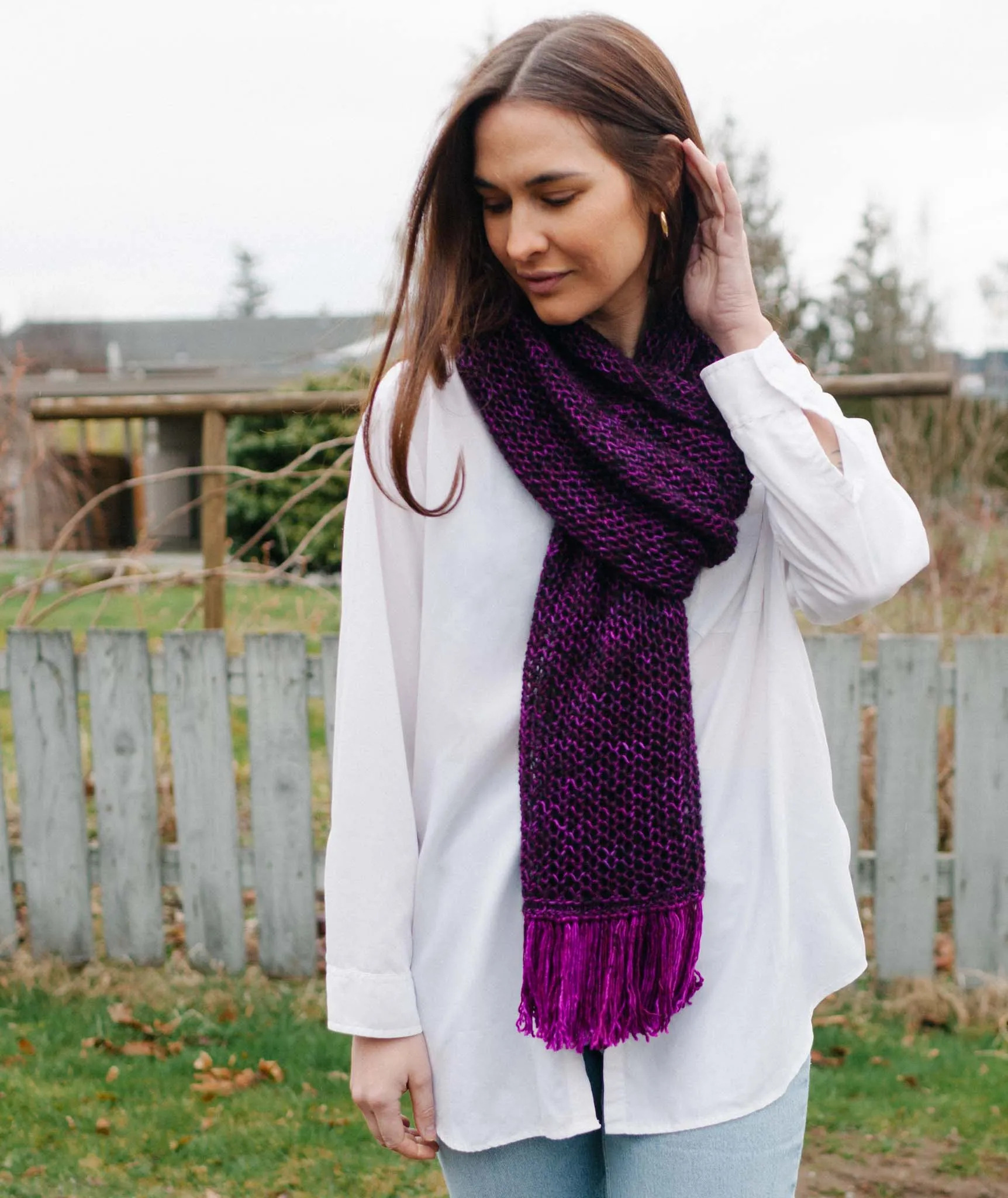 Easy Eyelet Scarf Using Madelinetosh Tosh Merino Light and ITO Sensai