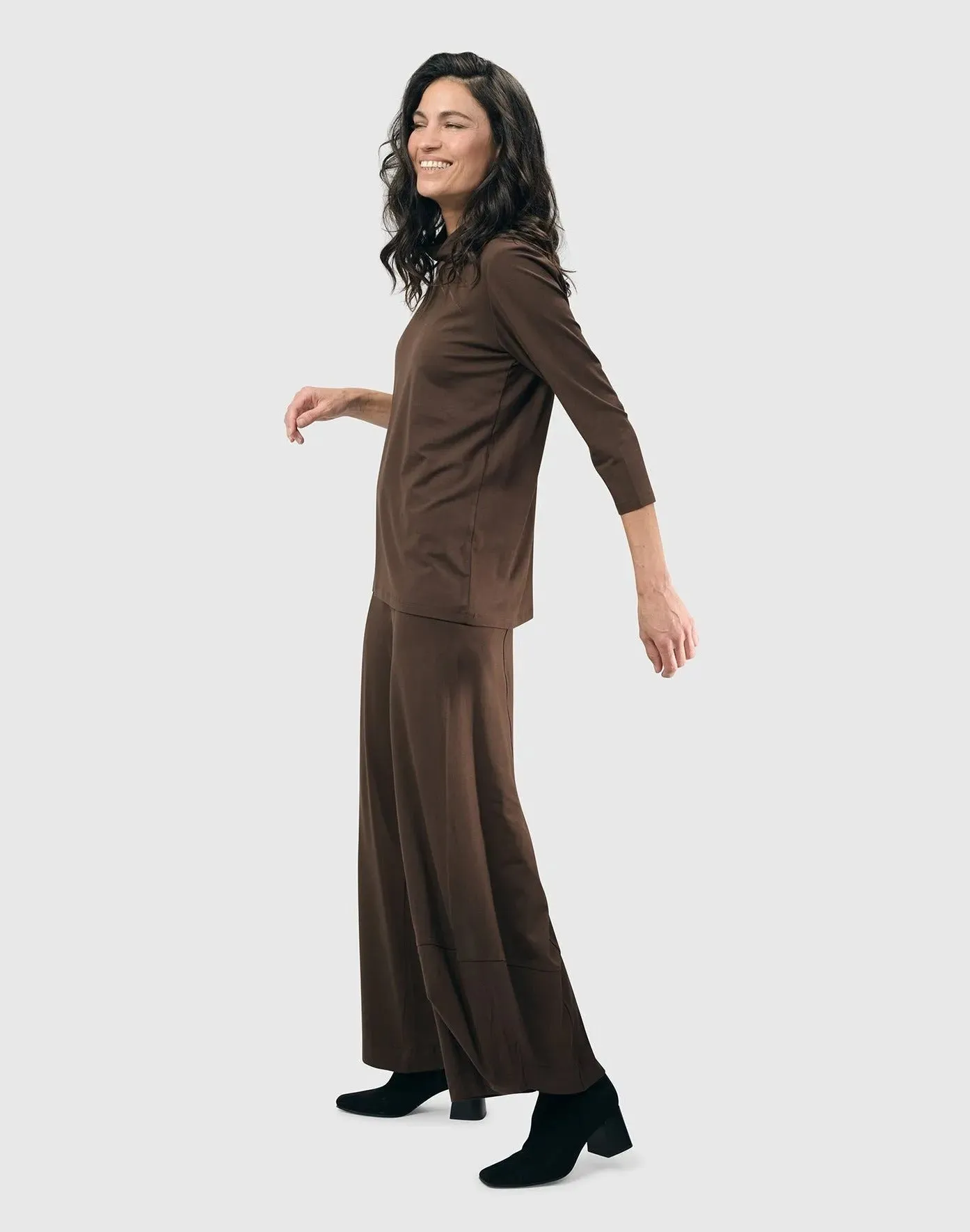 Essential Mockneck Top, Coffee