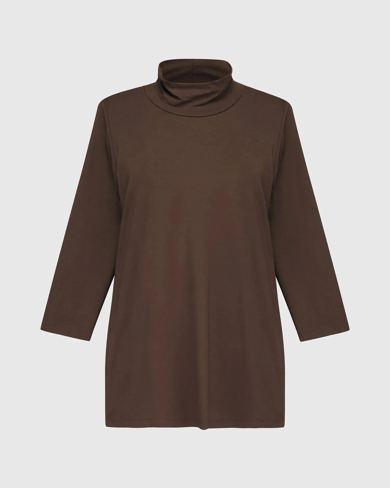 Essential Mockneck Top, Coffee