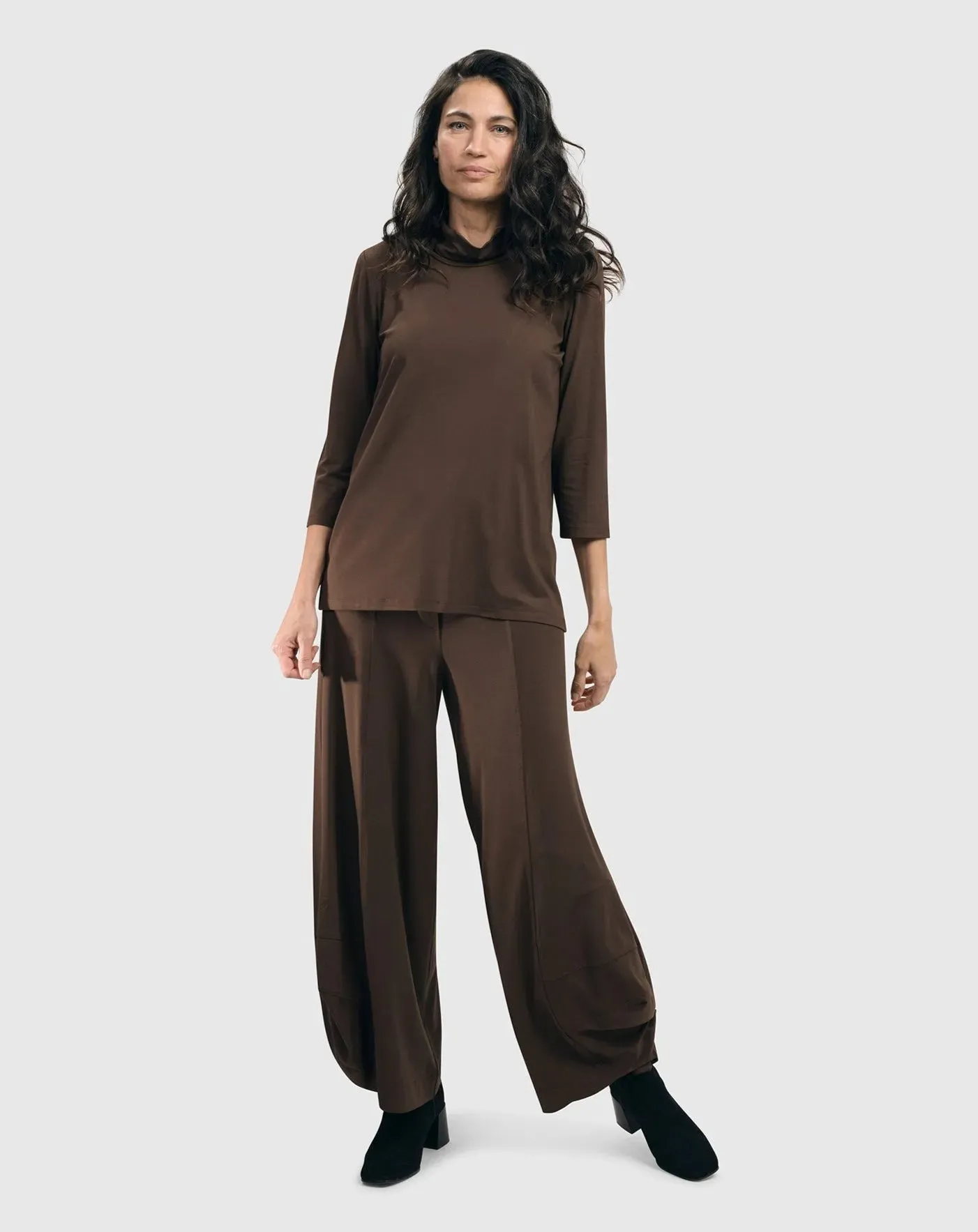 Essential Mockneck Top, Coffee