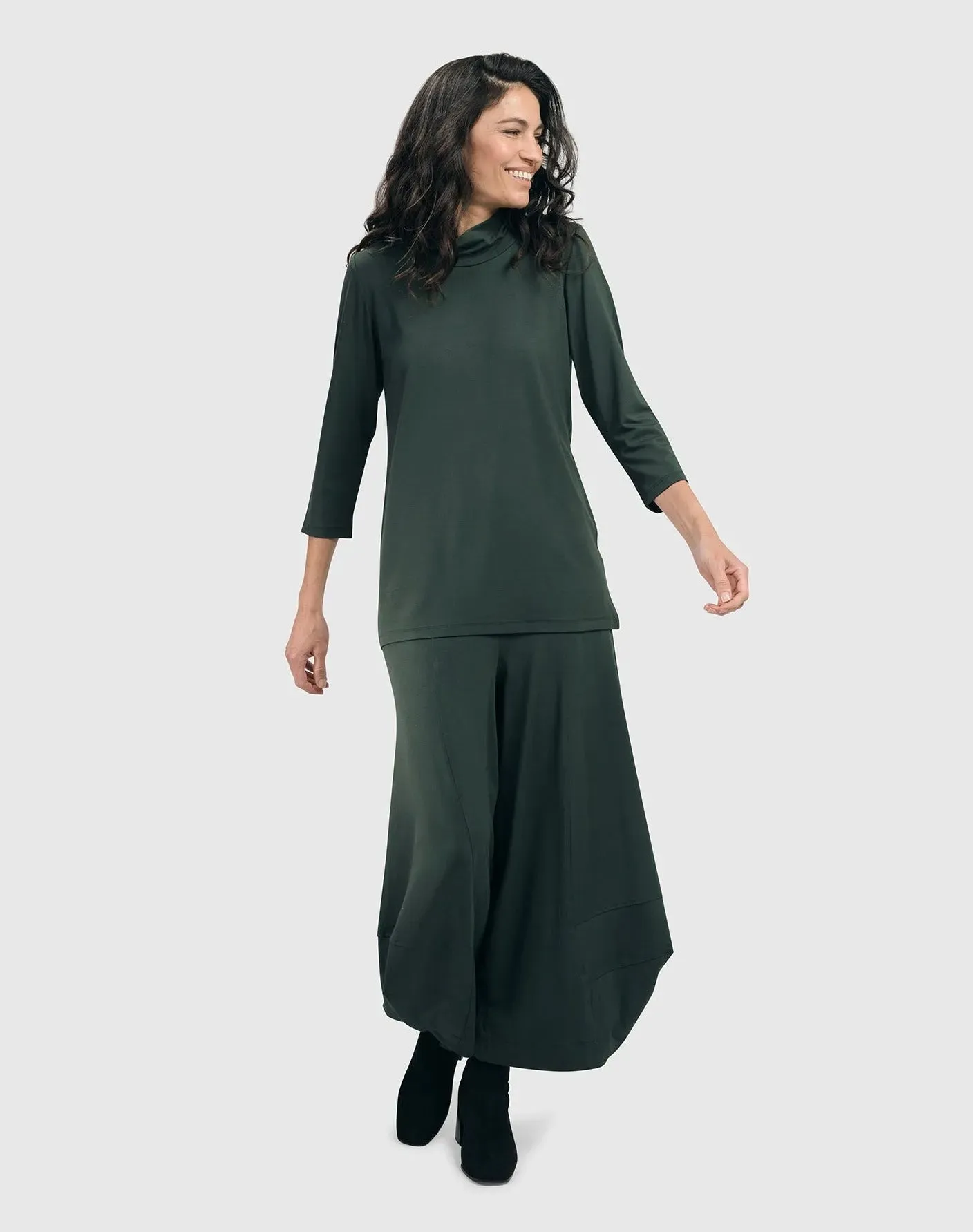Essential Mockneck Top, Green