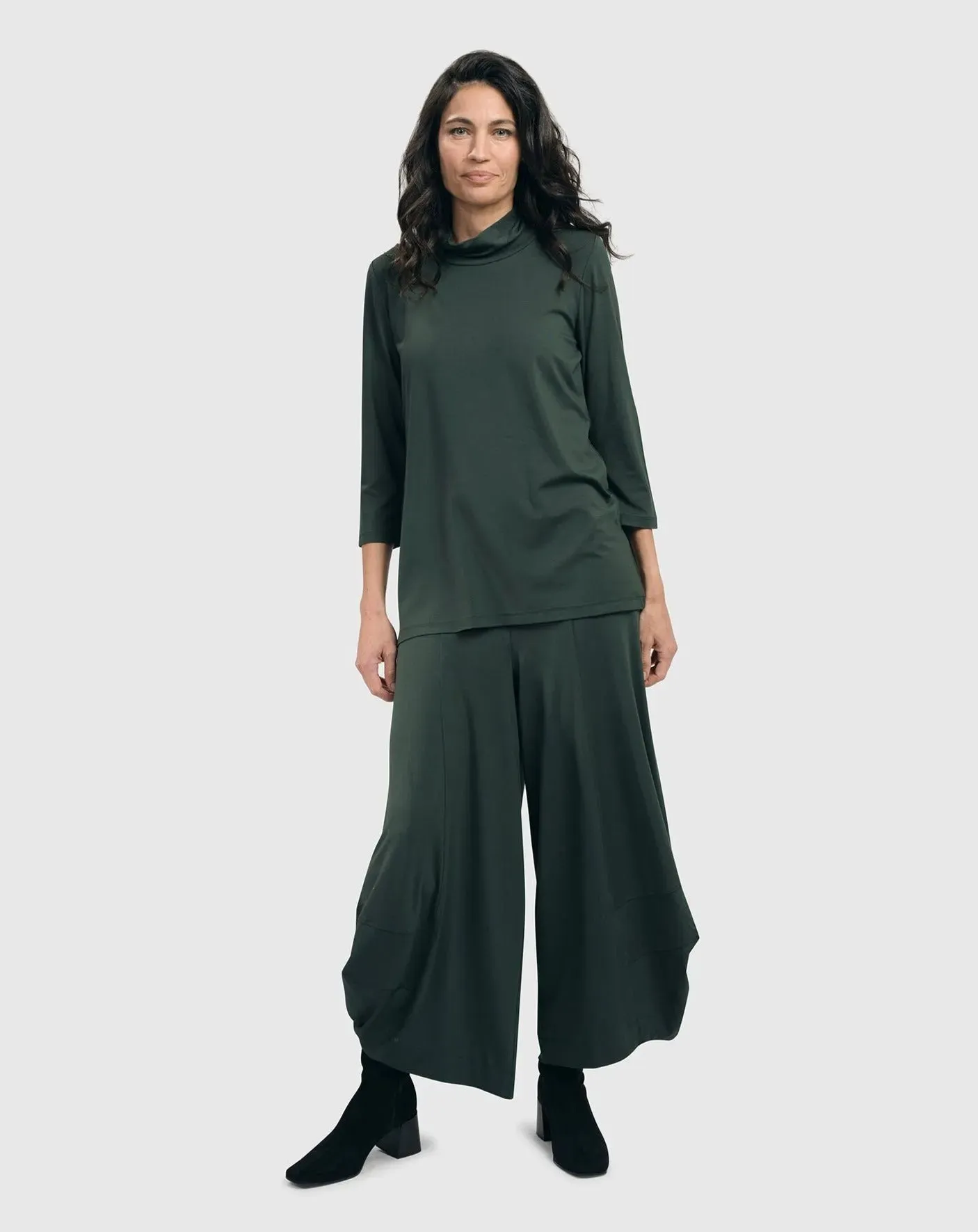 Essential Mockneck Top, Green