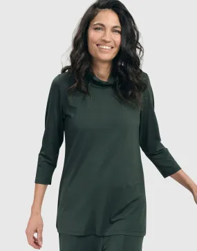 Essential Mockneck Top, Green