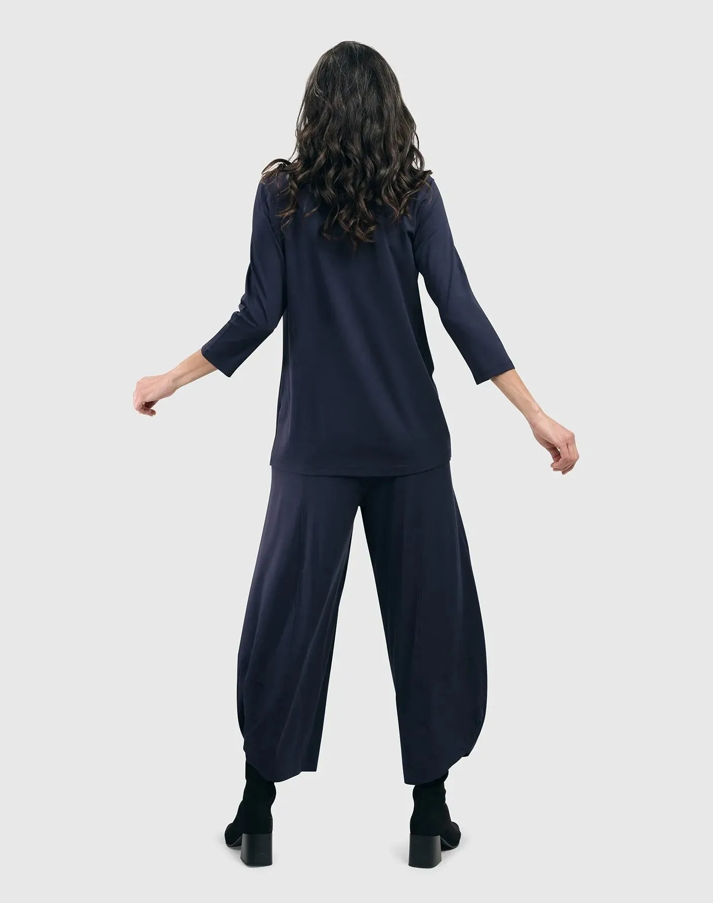 Essential Mockneck Top, Navy