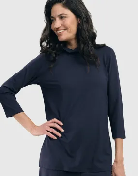 Essential Mockneck Top, Navy