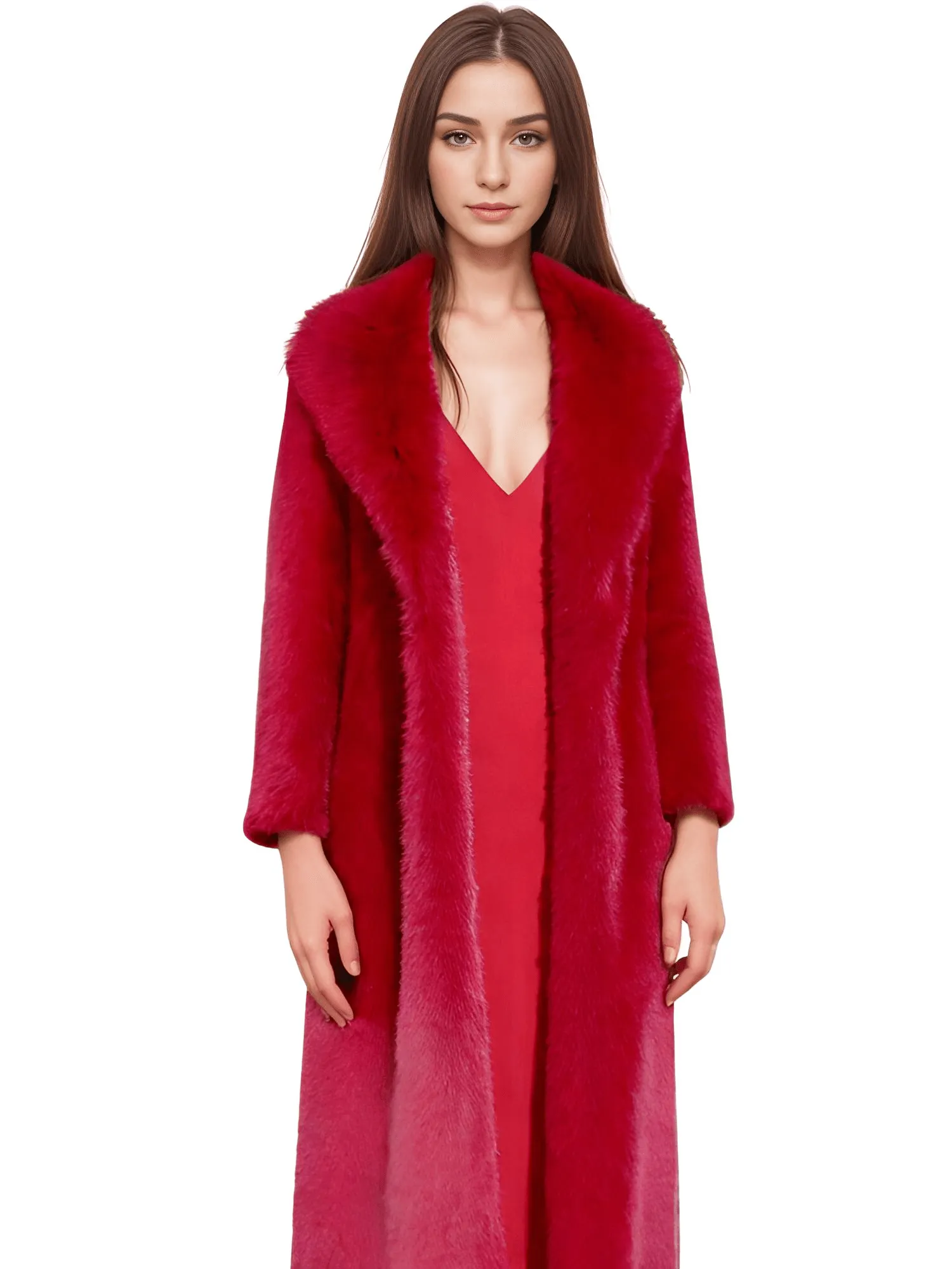 Fluffy Super Long Fur Coats Women's Jacket Winter Lapel Thick Faux Fur Coats Jacket for Women Outerwear