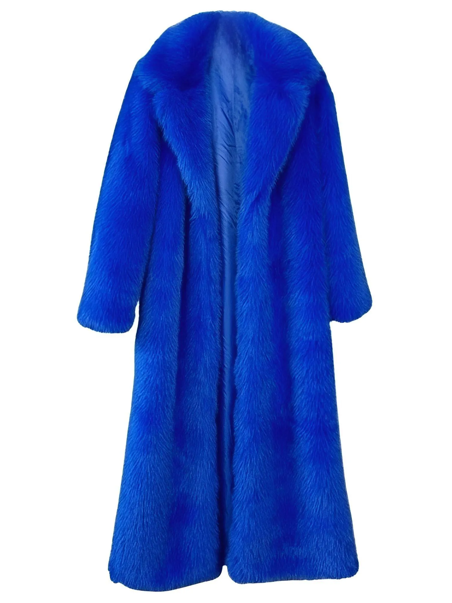 Fluffy Super Long Fur Coats Women's Jacket Winter Lapel Thick Faux Fur Coats Jacket for Women Outerwear