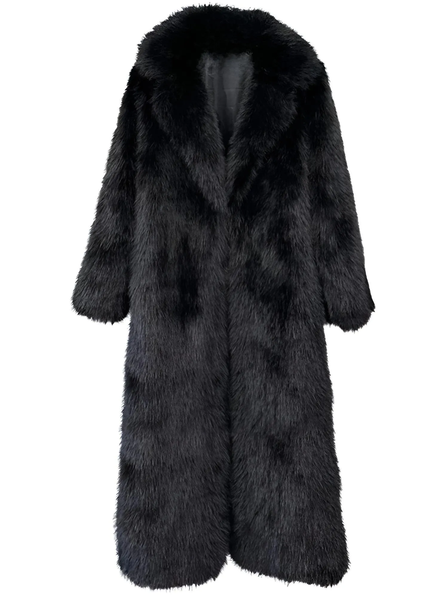 Fluffy Super Long Fur Coats Women's Jacket Winter Lapel Thick Faux Fur Coats Jacket for Women Outerwear