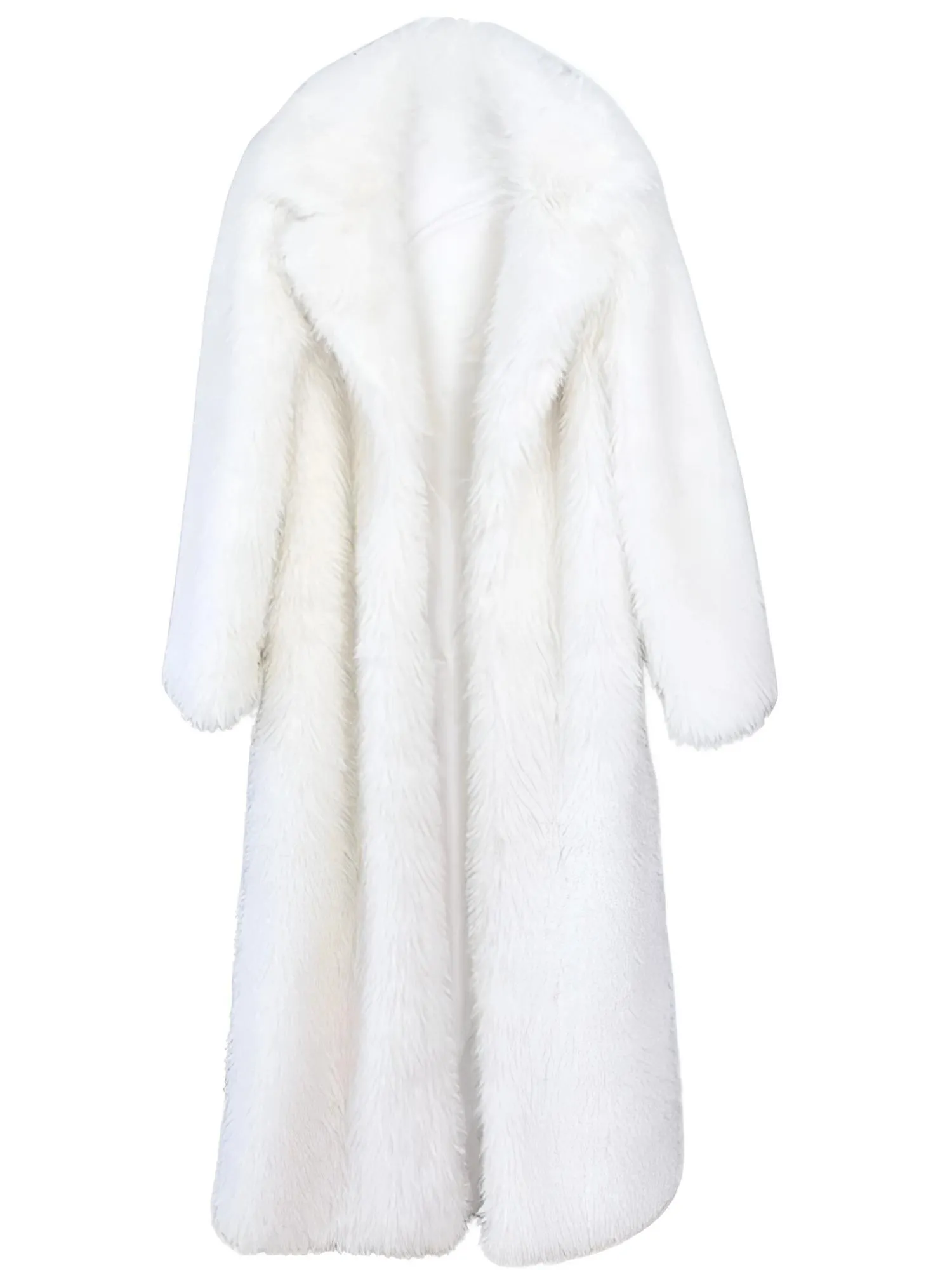 Fluffy Super Long Fur Coats Women's Jacket Winter Lapel Thick Faux Fur Coats Jacket for Women Outerwear