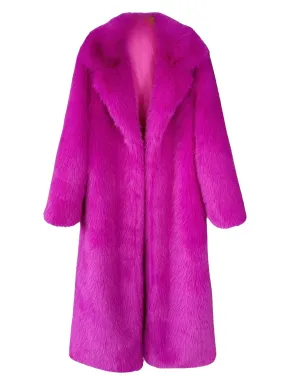Fluffy Super Long Fur Coats Women's Jacket Winter Lapel Thick Faux Fur Coats Jacket for Women Outerwear