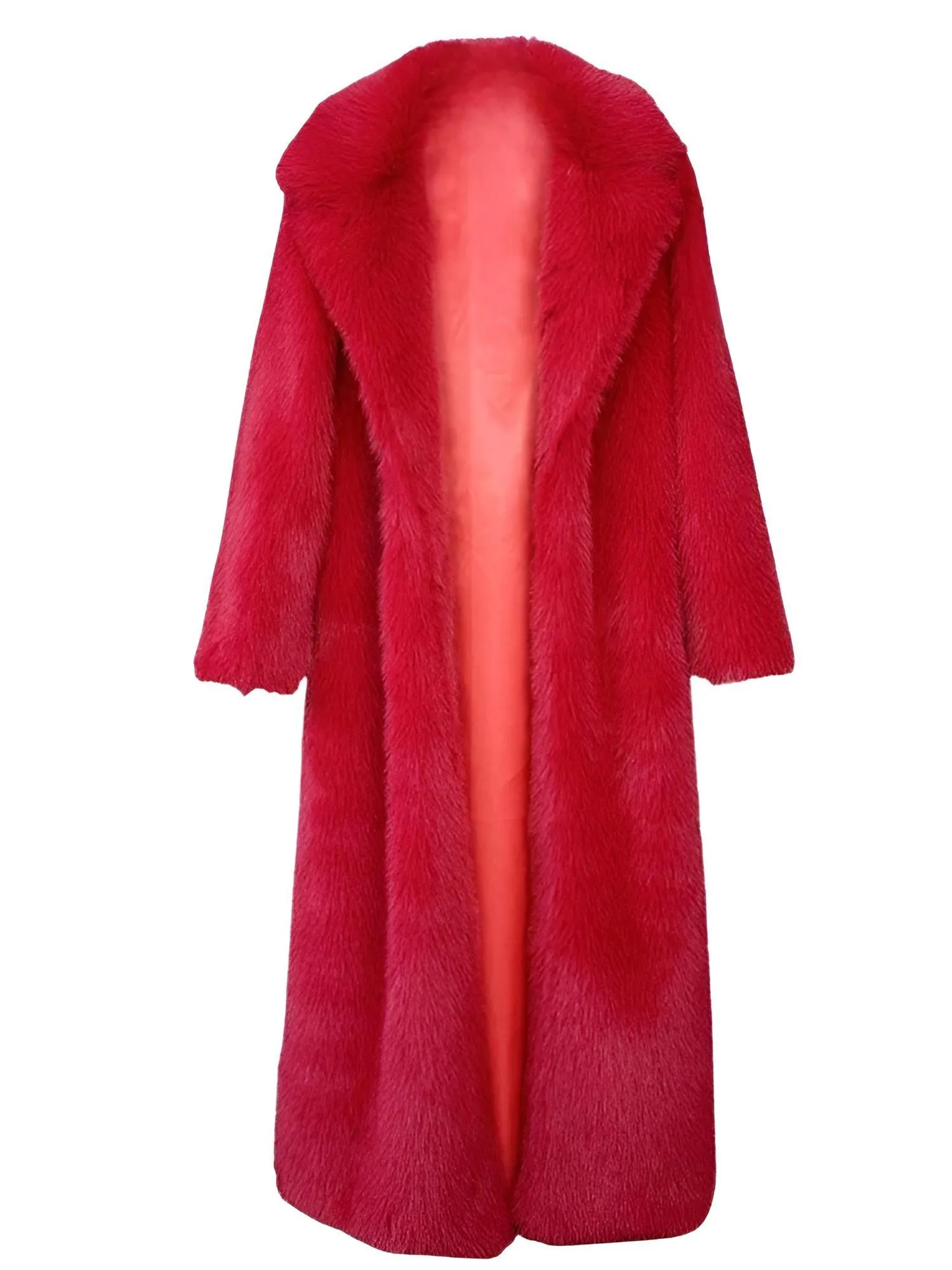 Fluffy Super Long Fur Coats Women's Jacket Winter Lapel Thick Faux Fur Coats Jacket for Women Outerwear