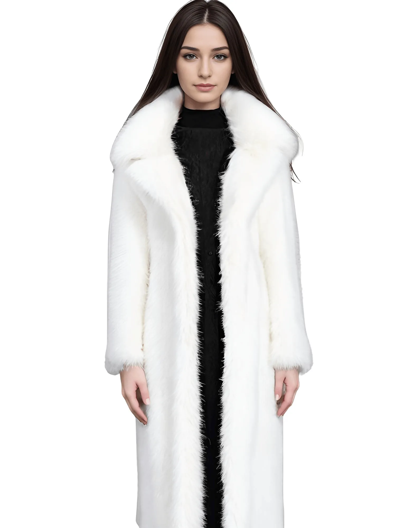 Fluffy Super Long Fur Coats Women's Jacket Winter Lapel Thick Faux Fur Coats Jacket for Women Outerwear