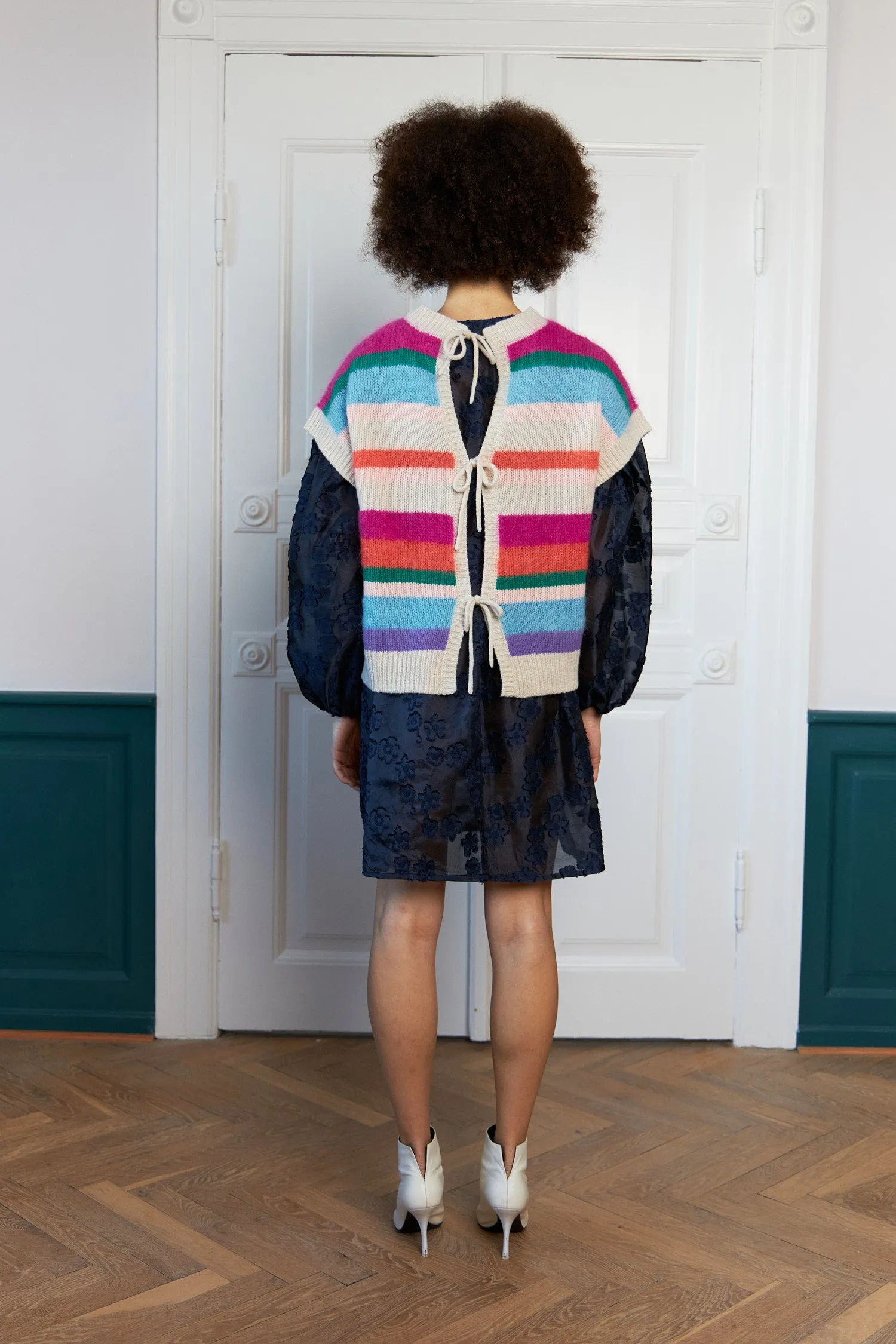Knitted striped vest - Fresh Mix