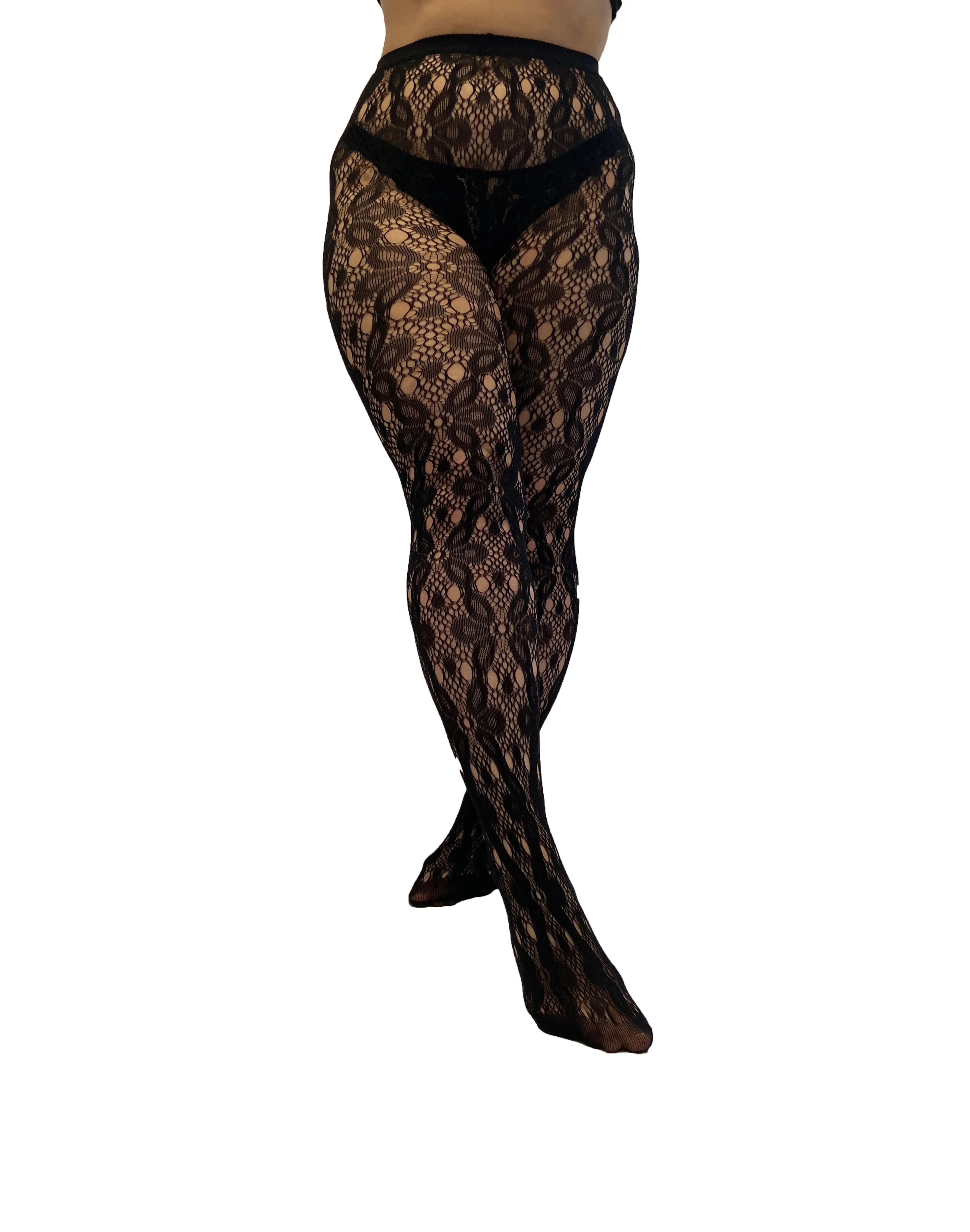 Large Daisy Floral Net Tights