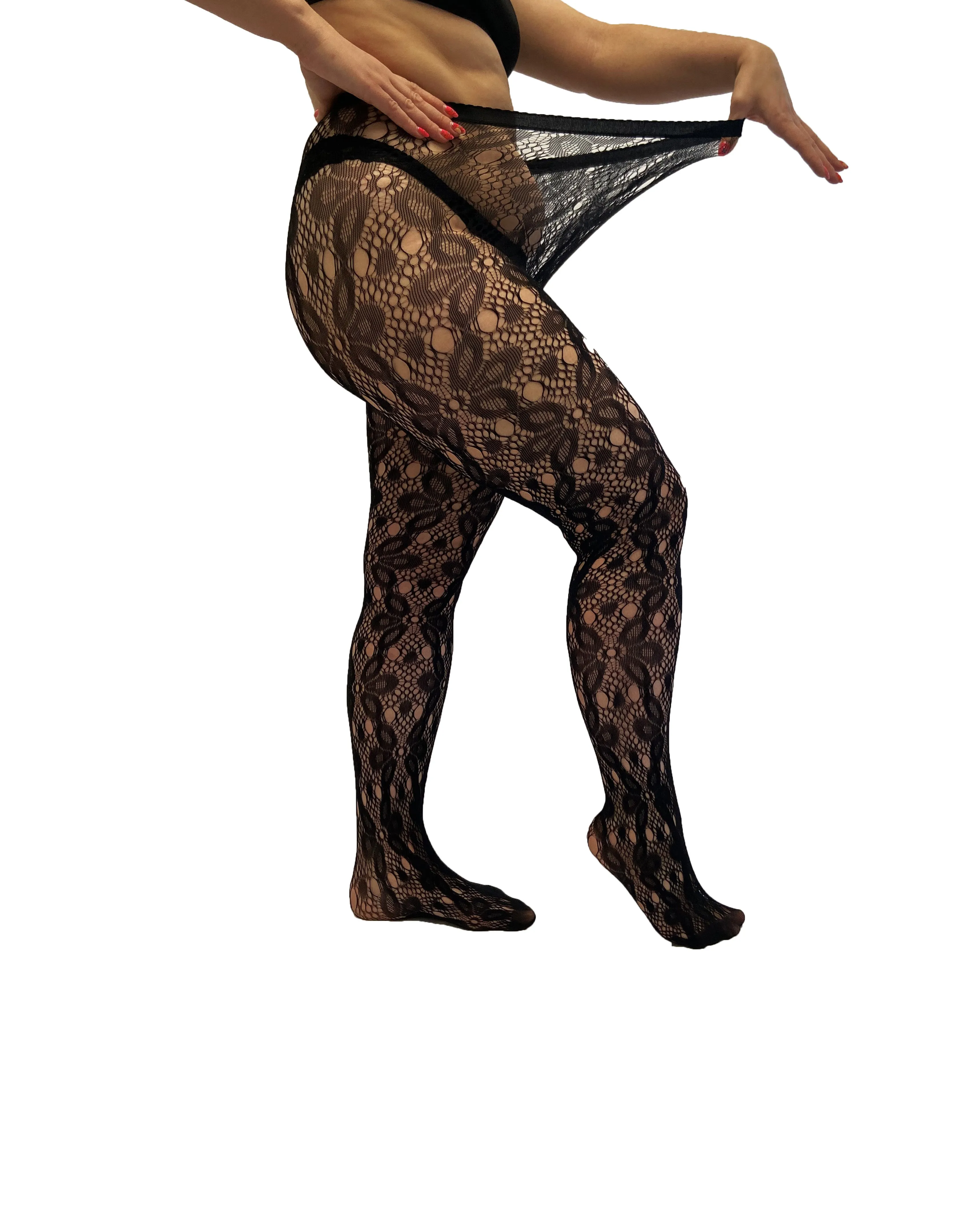 Large Daisy Floral Net Tights