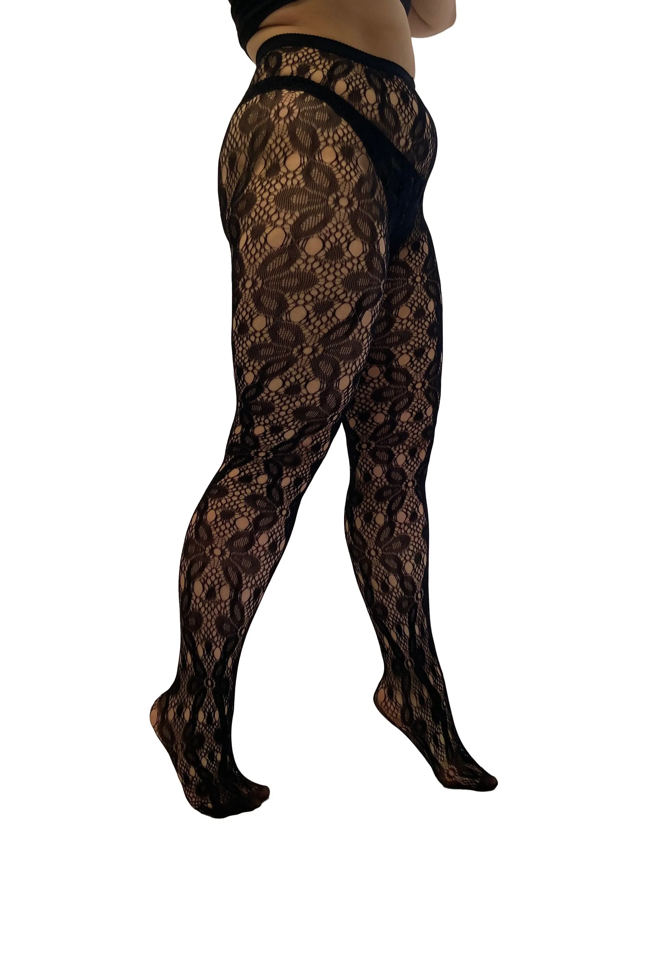 Large Daisy Floral Net Tights