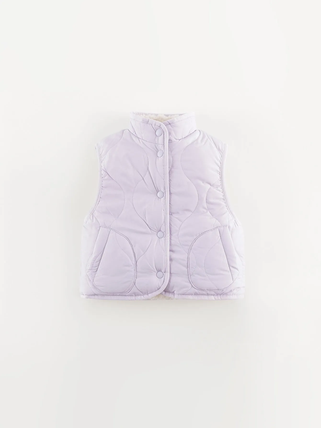 MARC & JANIE Boys Girls Reversible Quilted Faux Lamb Vest 241105