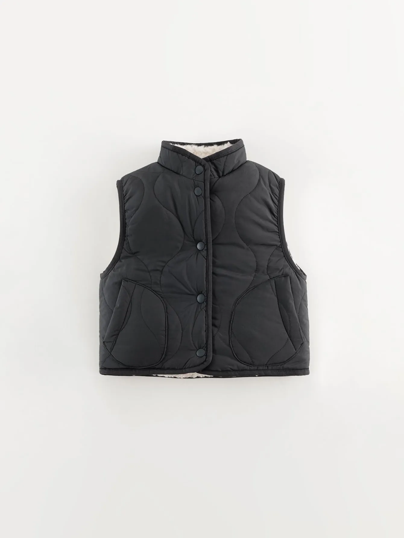MARC & JANIE Boys Girls Reversible Quilted Faux Lamb Vest 241105
