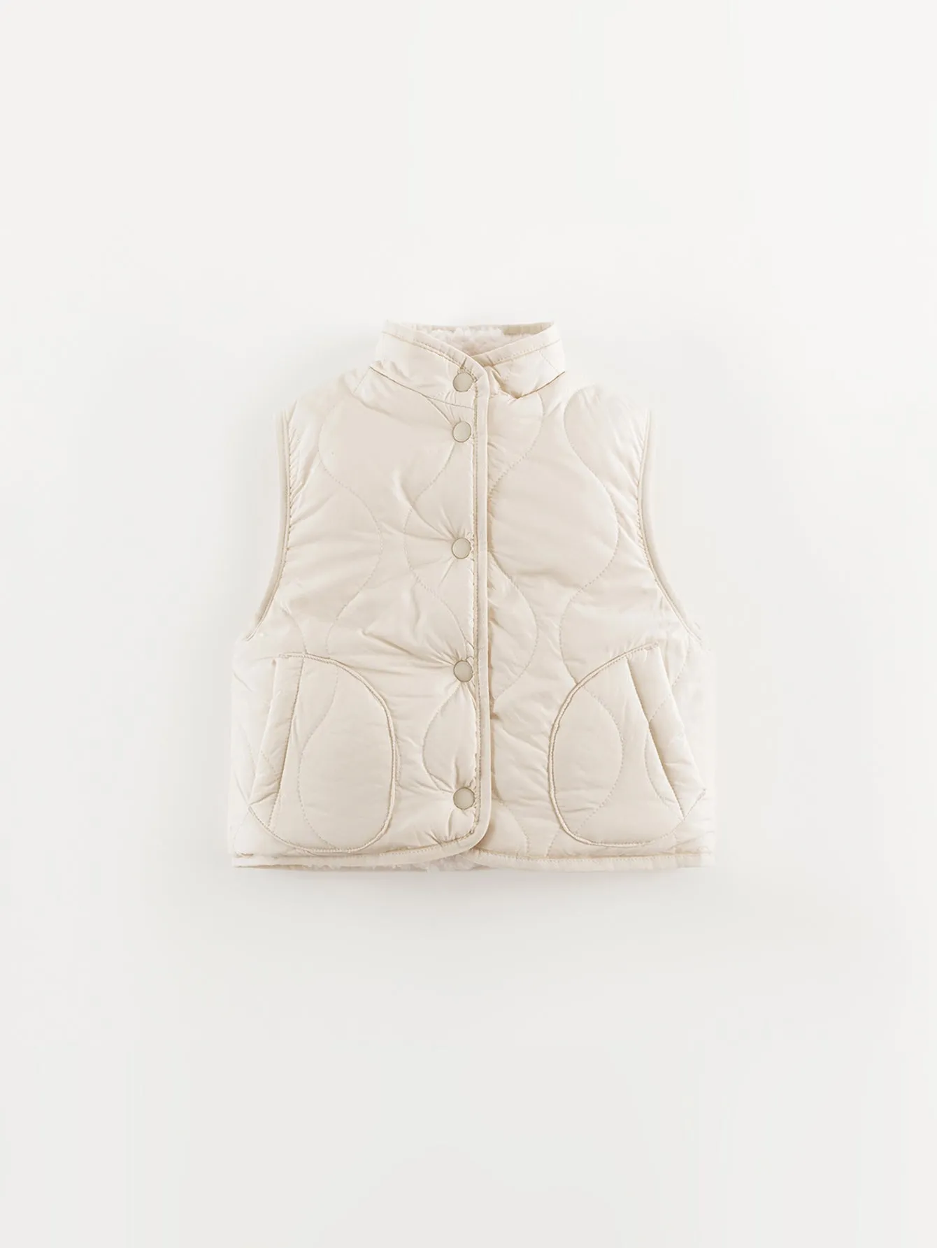 MARC & JANIE Boys Girls Reversible Quilted Faux Lamb Vest 241105