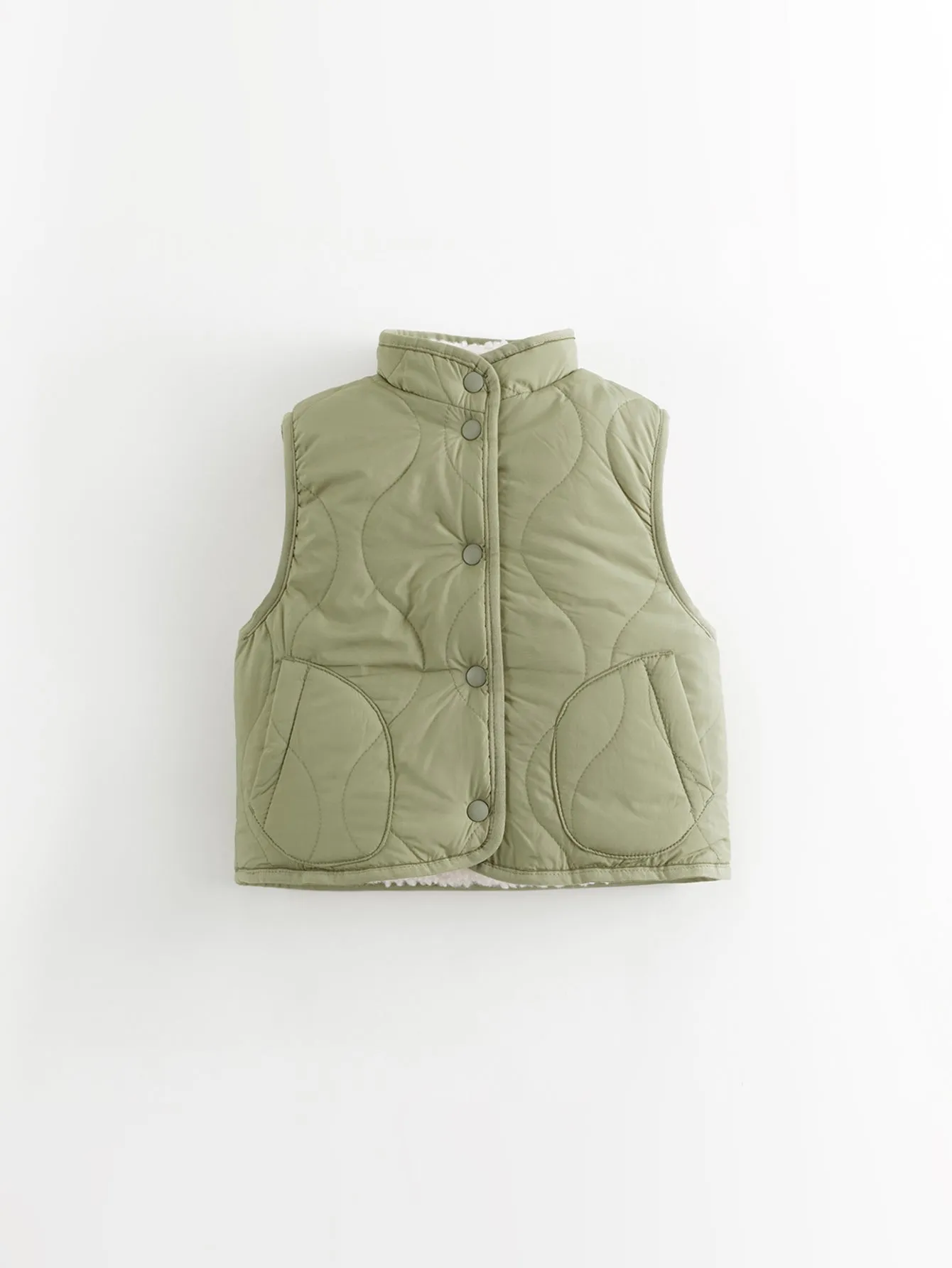 MARC & JANIE Boys Girls Reversible Quilted Faux Lamb Vest 241105
