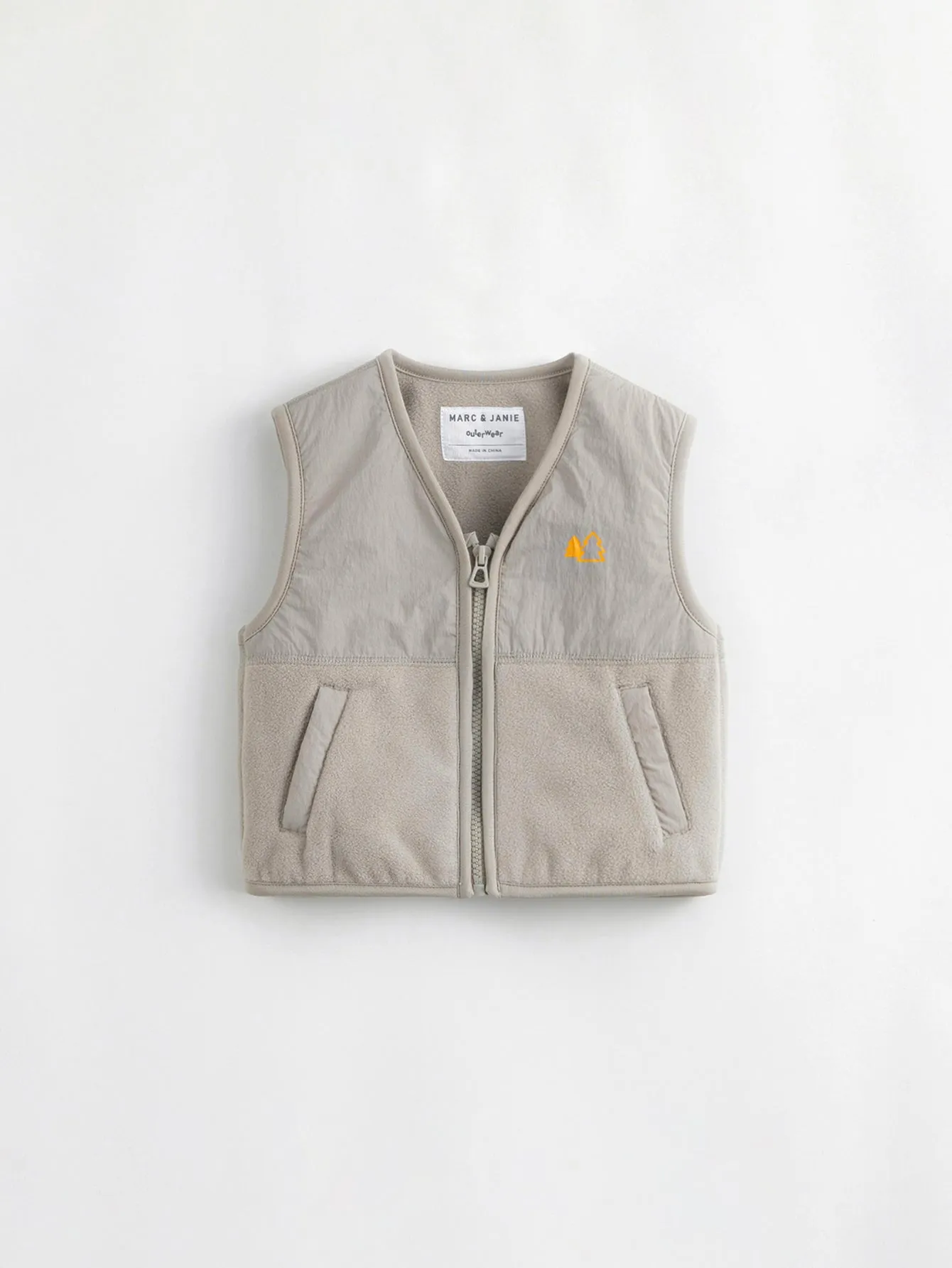 MARC & JANIE Boys Patchwork Fleece Full-Zip Vest 241156