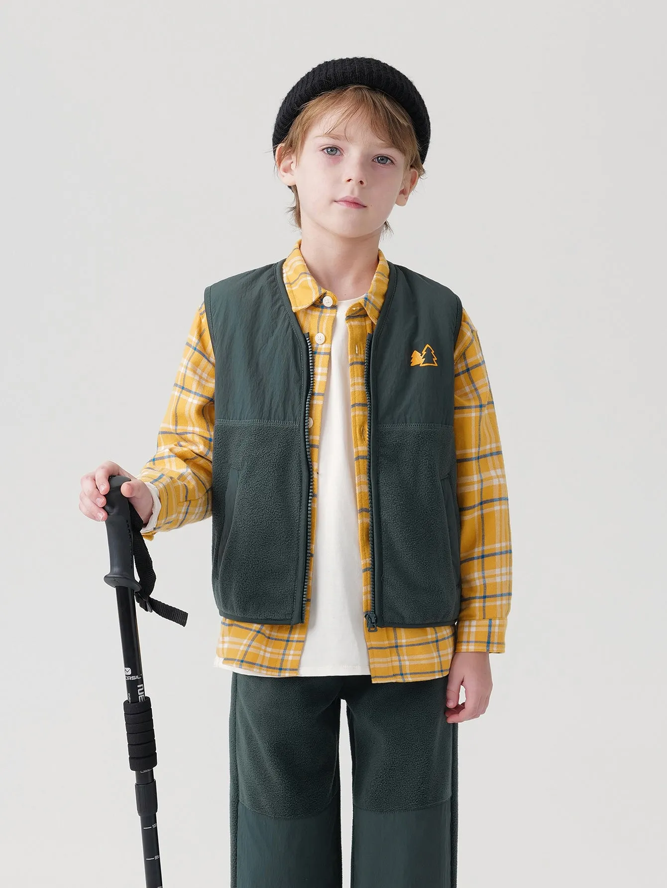 MARC & JANIE Boys Patchwork Fleece Full-Zip Vest 241156