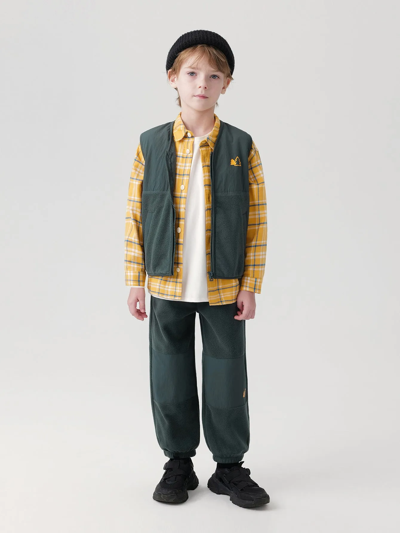 MARC & JANIE Boys Patchwork Fleece Full-Zip Vest 241156