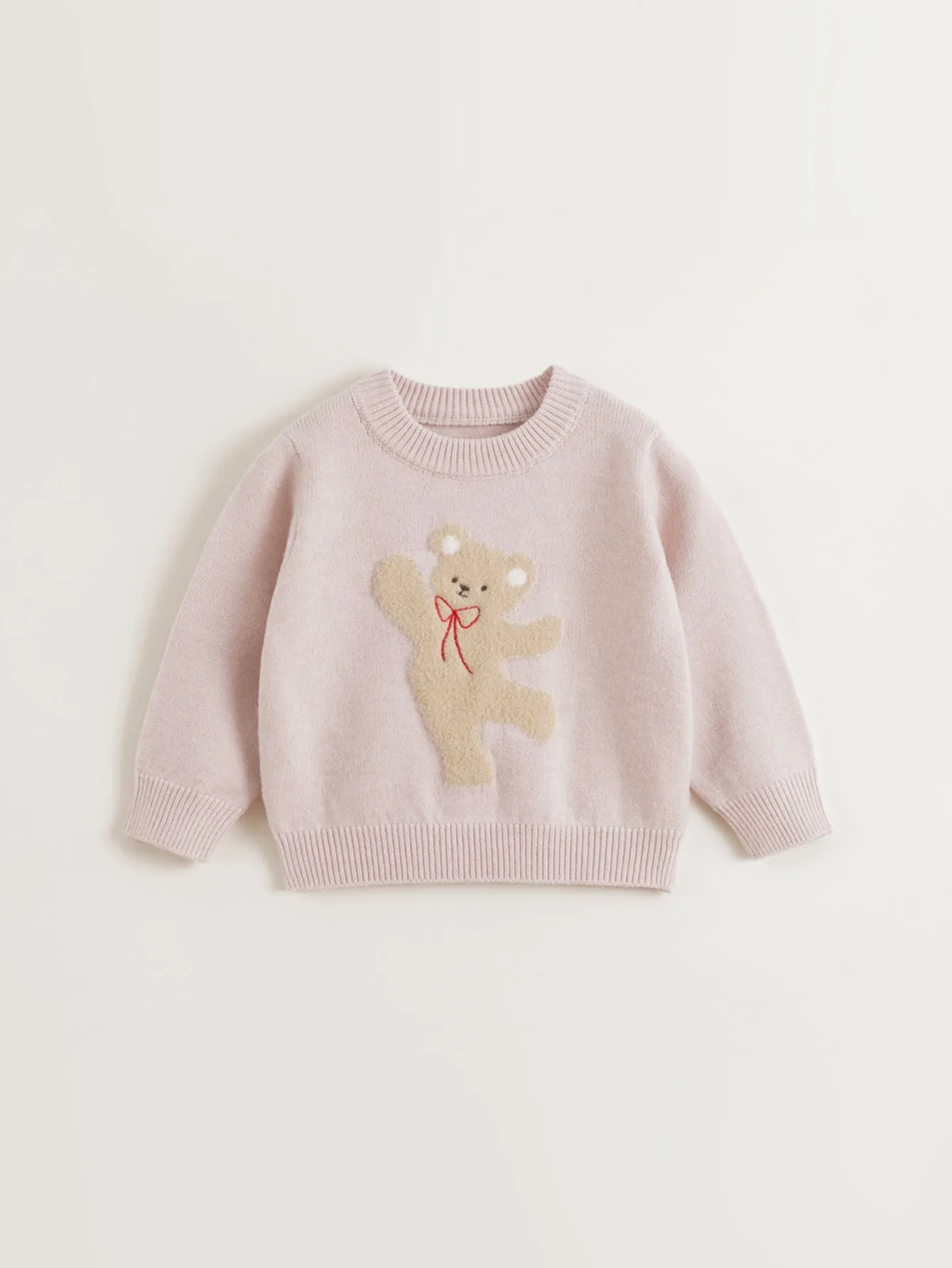 MARC & JANIE Girls Animal Jacquard Faux Camel Knit Sweater 241507