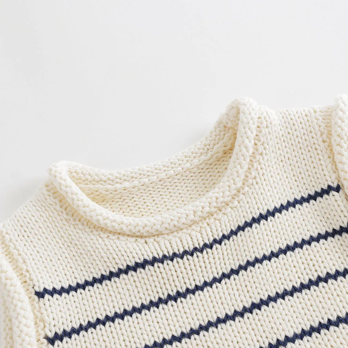 MARC & JANIE Girls Blue White Striped Knit Vest 541881