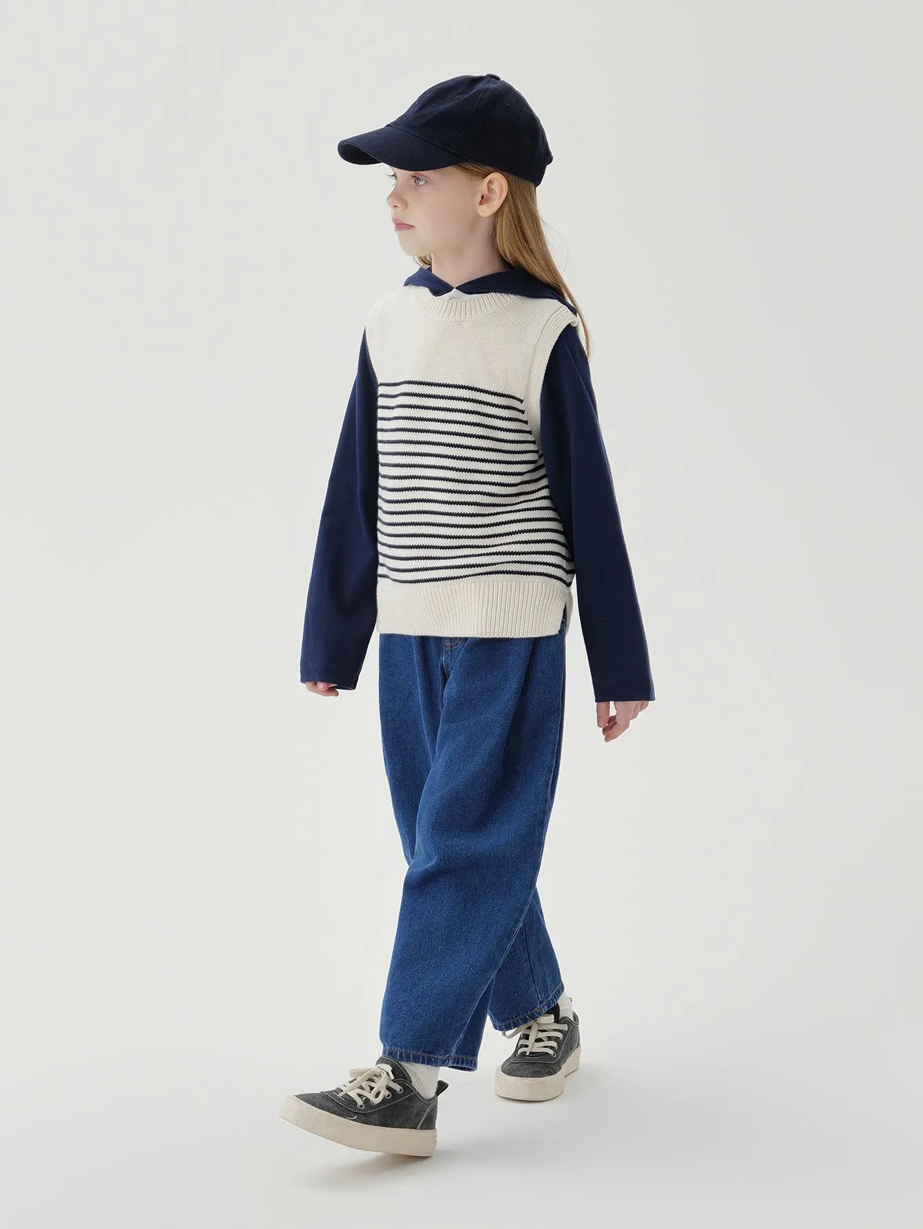 MARC & JANIE Girls Color Block Stripe Knit Vest 241680