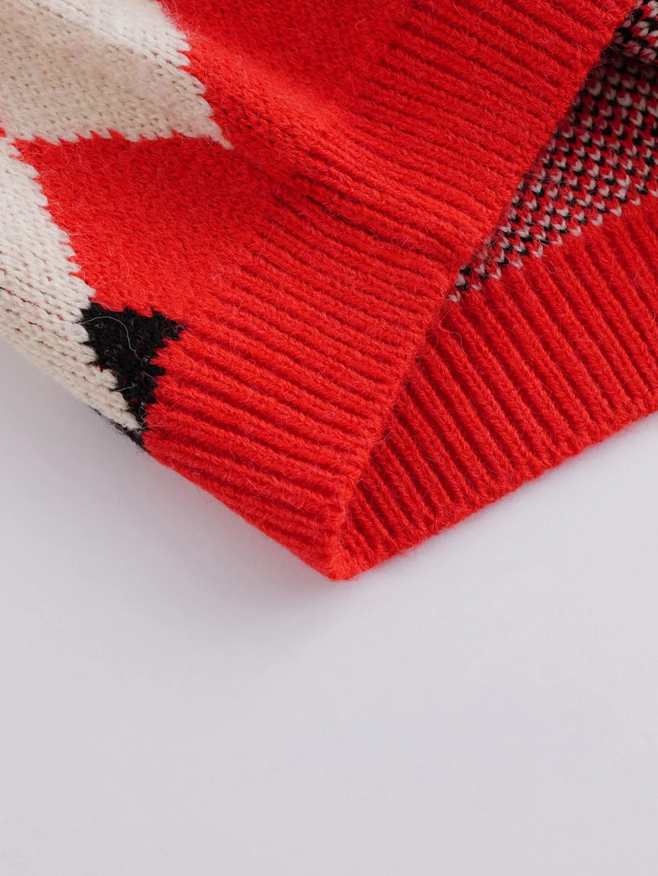 MARC & JANIE Girls Red White Rhombus Knit Vest 221391