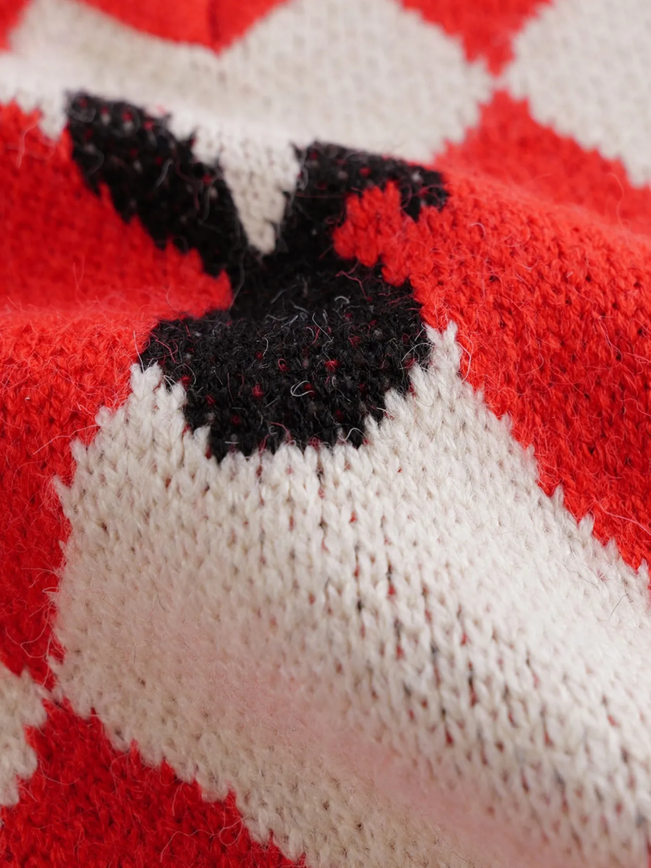 MARC & JANIE Girls Red White Rhombus Knit Vest 221391