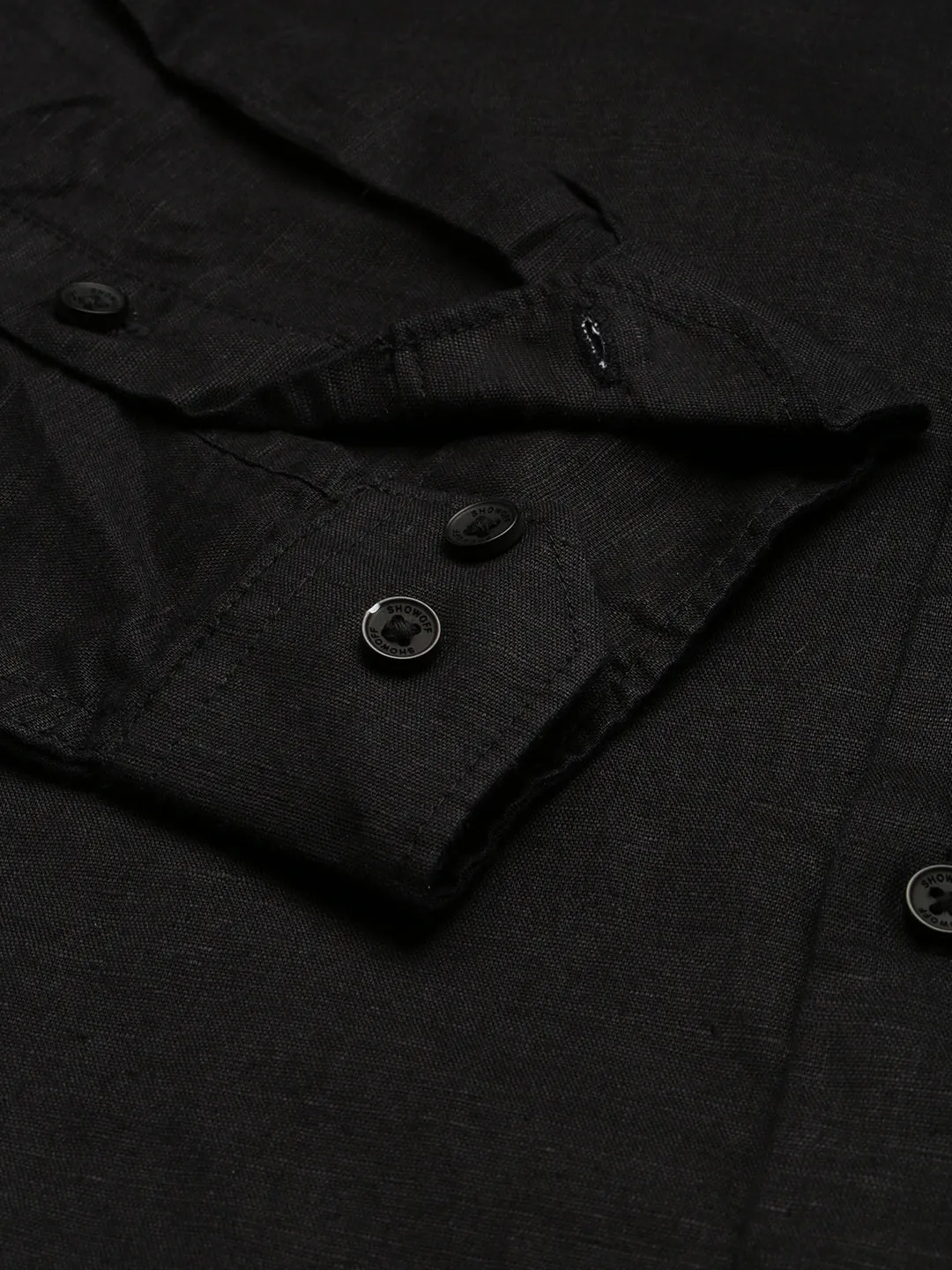 Men Black Solid Casual Shirt