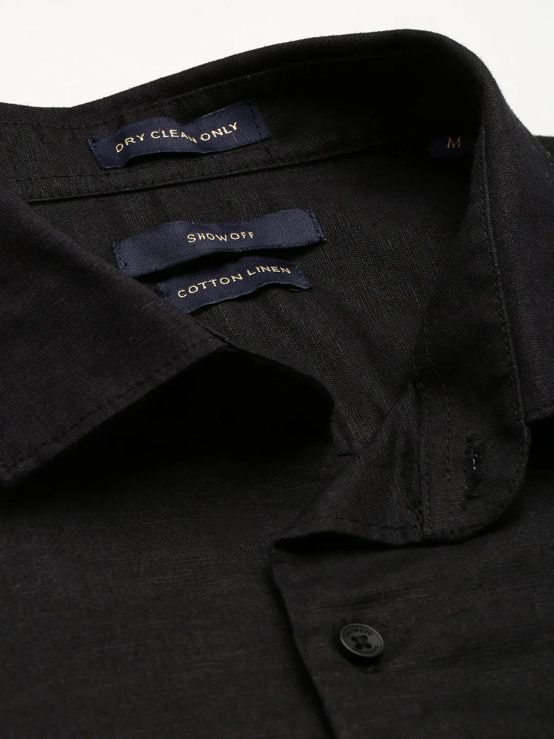 Men Black Solid Casual Shirt