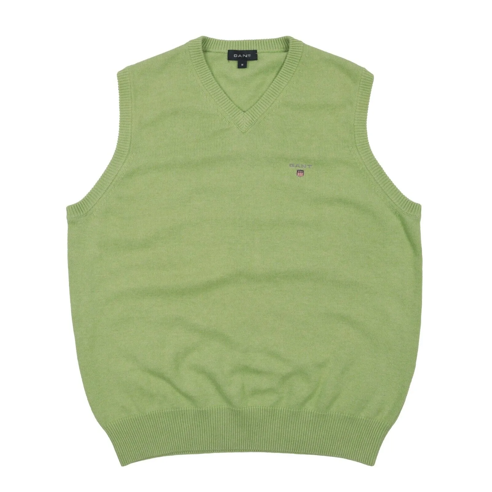 Men's GANT Green Cotton V Neck Jumper Vest Size M
