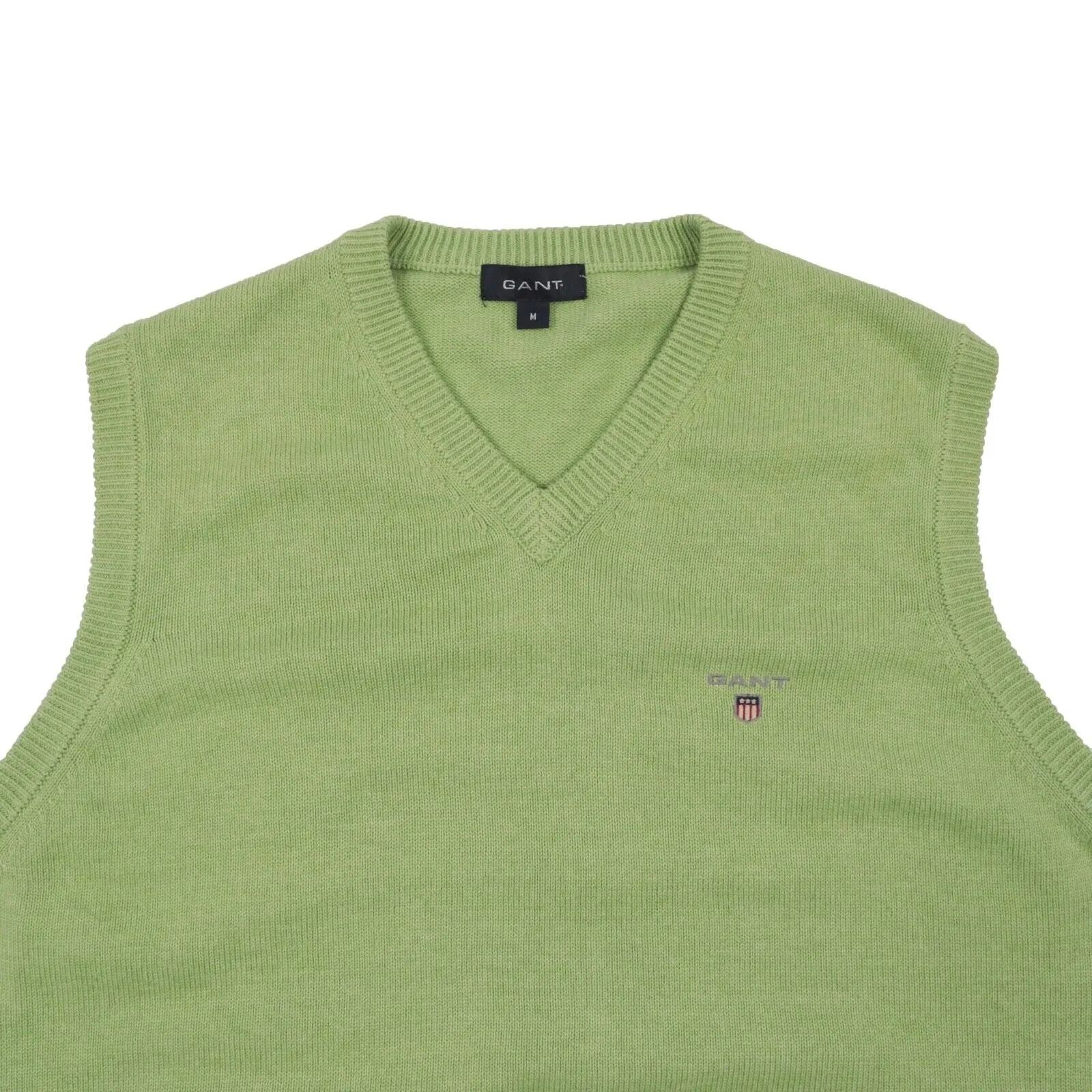 Men's GANT Green Cotton V Neck Jumper Vest Size M